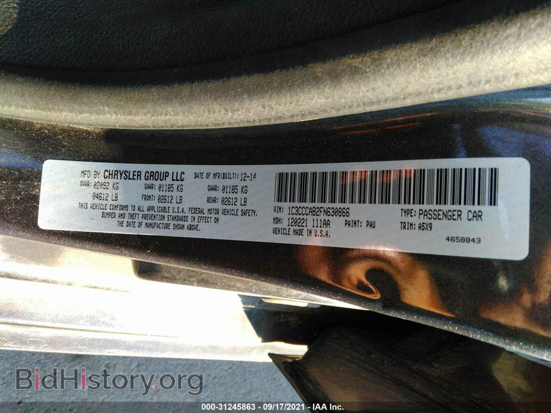 2015 CHRYSLER 200 - VIN: 1C3CCCAB2FN630866 - Photo 9