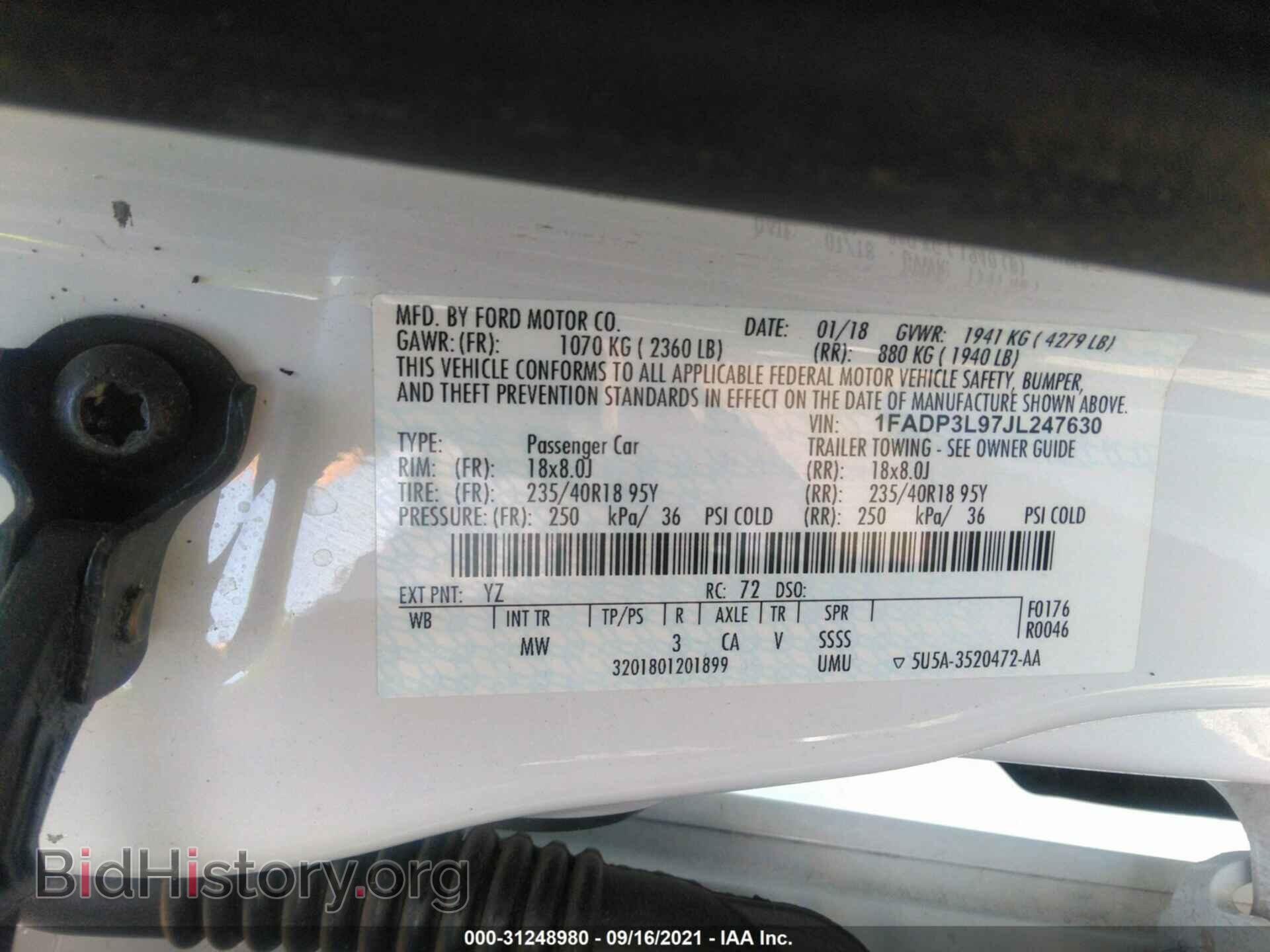 2018 FORD FOCUS - VIN: 1FADP3L97JL247630 - Фото 9
