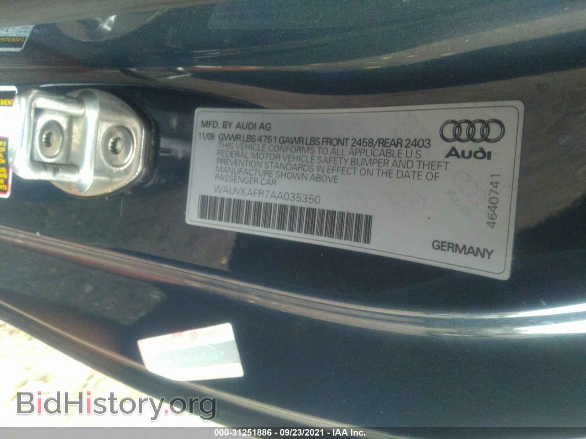 2010 AUDI A5 - VIN: WAUVKAFR7AA035350 - Фото 9