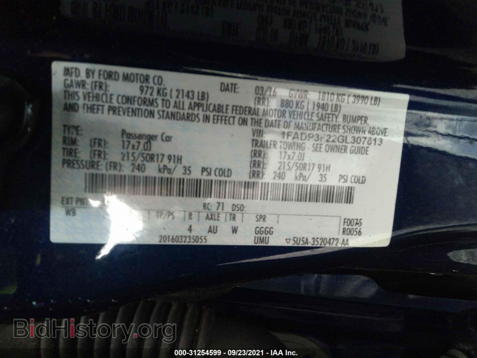 2016 FORD FOCUS - VIN: 1FADP3F22GL307613 - Фото 9