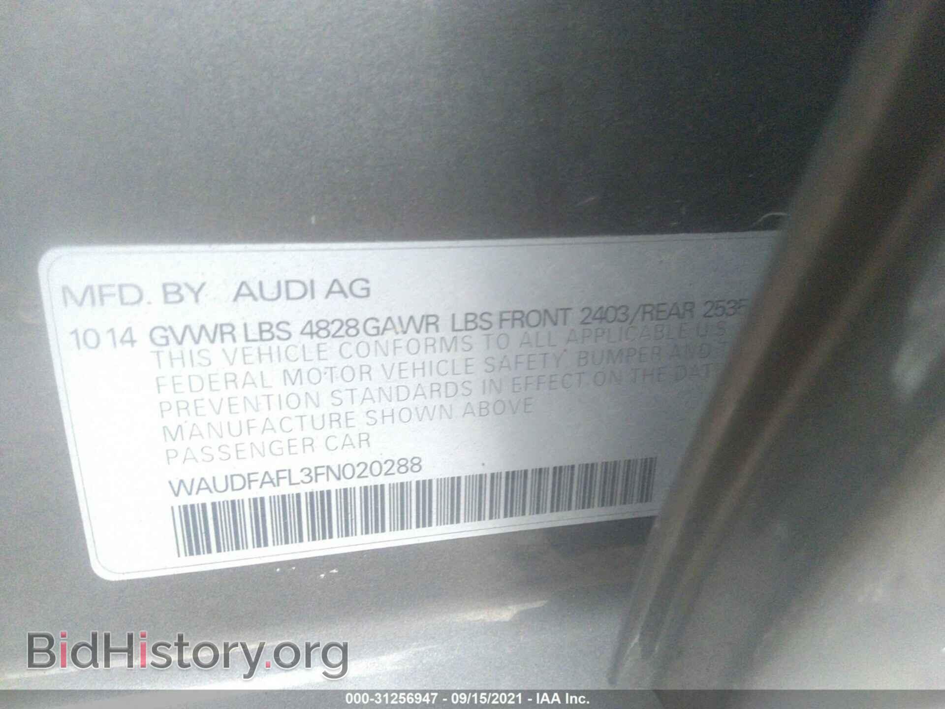 2015 AUDI A4 - VIN: WAUDFAFL3FN020288 - Фото 9