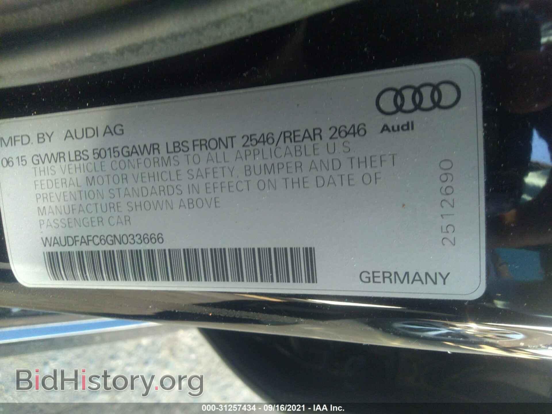 2016 AUDI A6 - VIN: WAUDFAFC6GN033666 - Photo 9