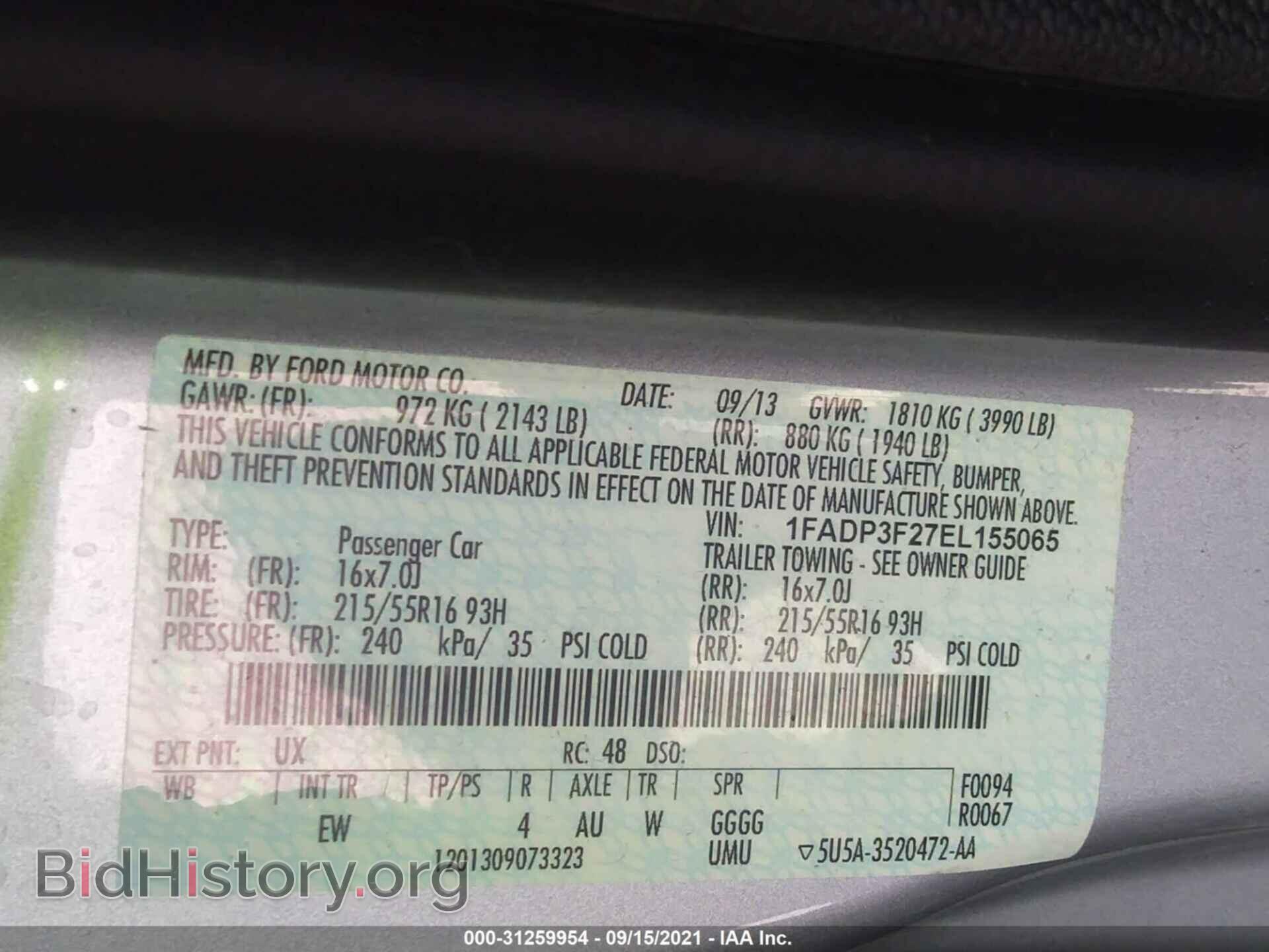 2014 FORD FOCUS - VIN: 1FADP3F27EL155065 - Фото 9