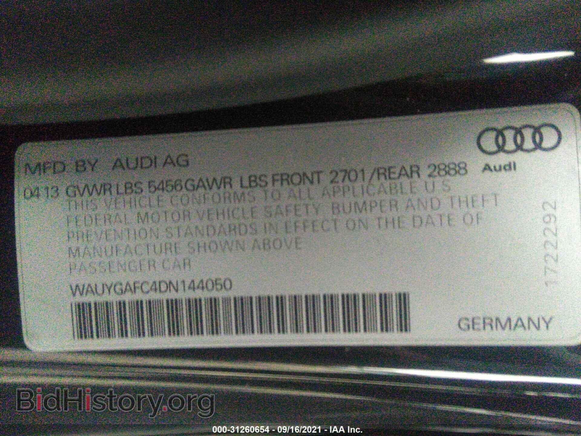 2013 AUDI A7 - VIN: WAUYGAFC4DN144050 - Фото 9