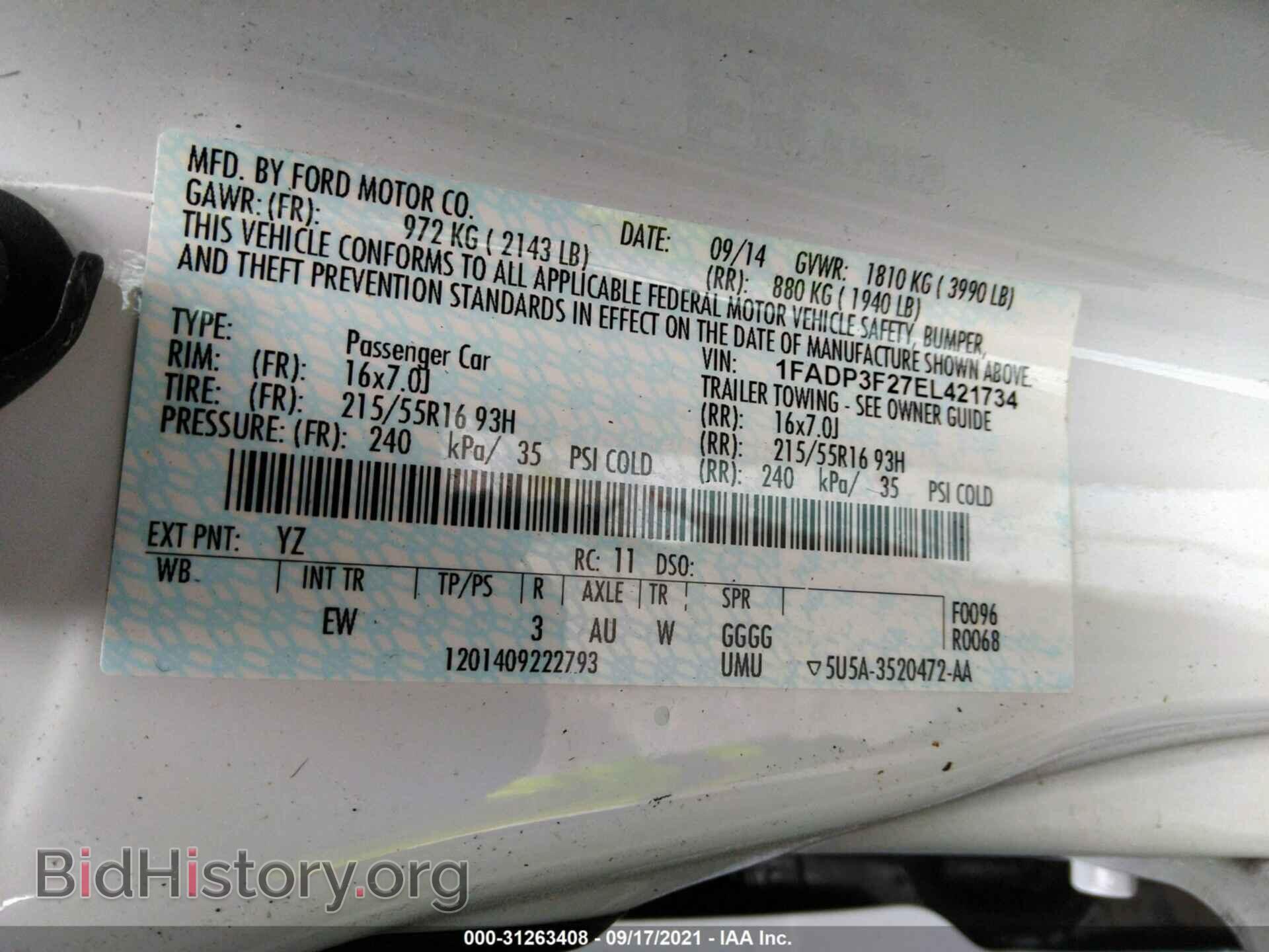 2014 FORD FOCUS - VIN: 1FADP3F27EL421734 - Photo 9