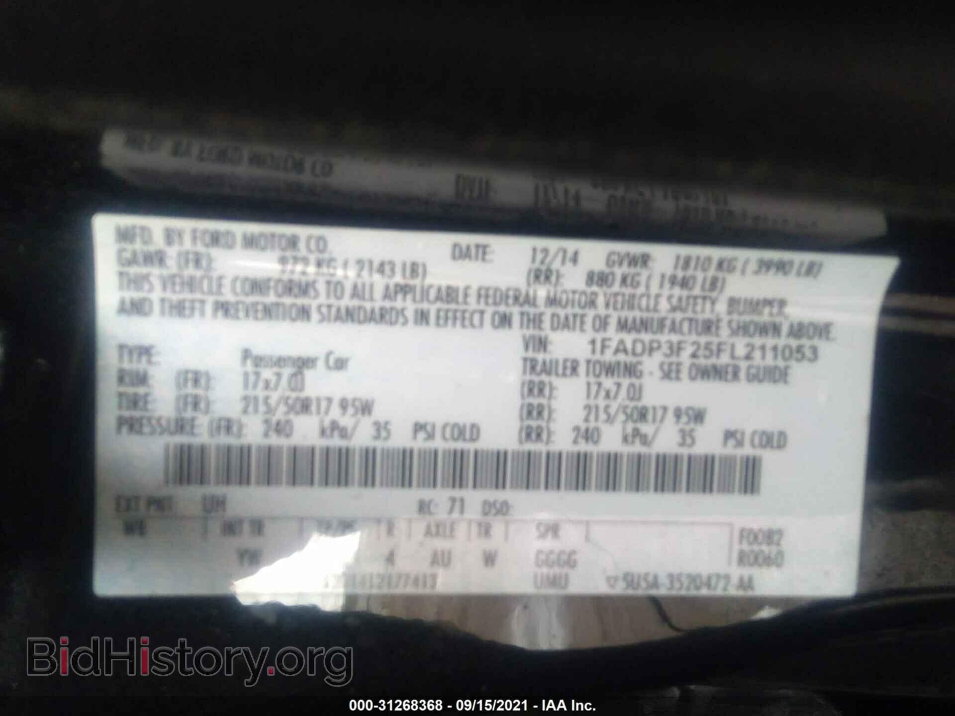 2015 FORD FOCUS - VIN: 1FADP3F25FL211053 - Фото 9