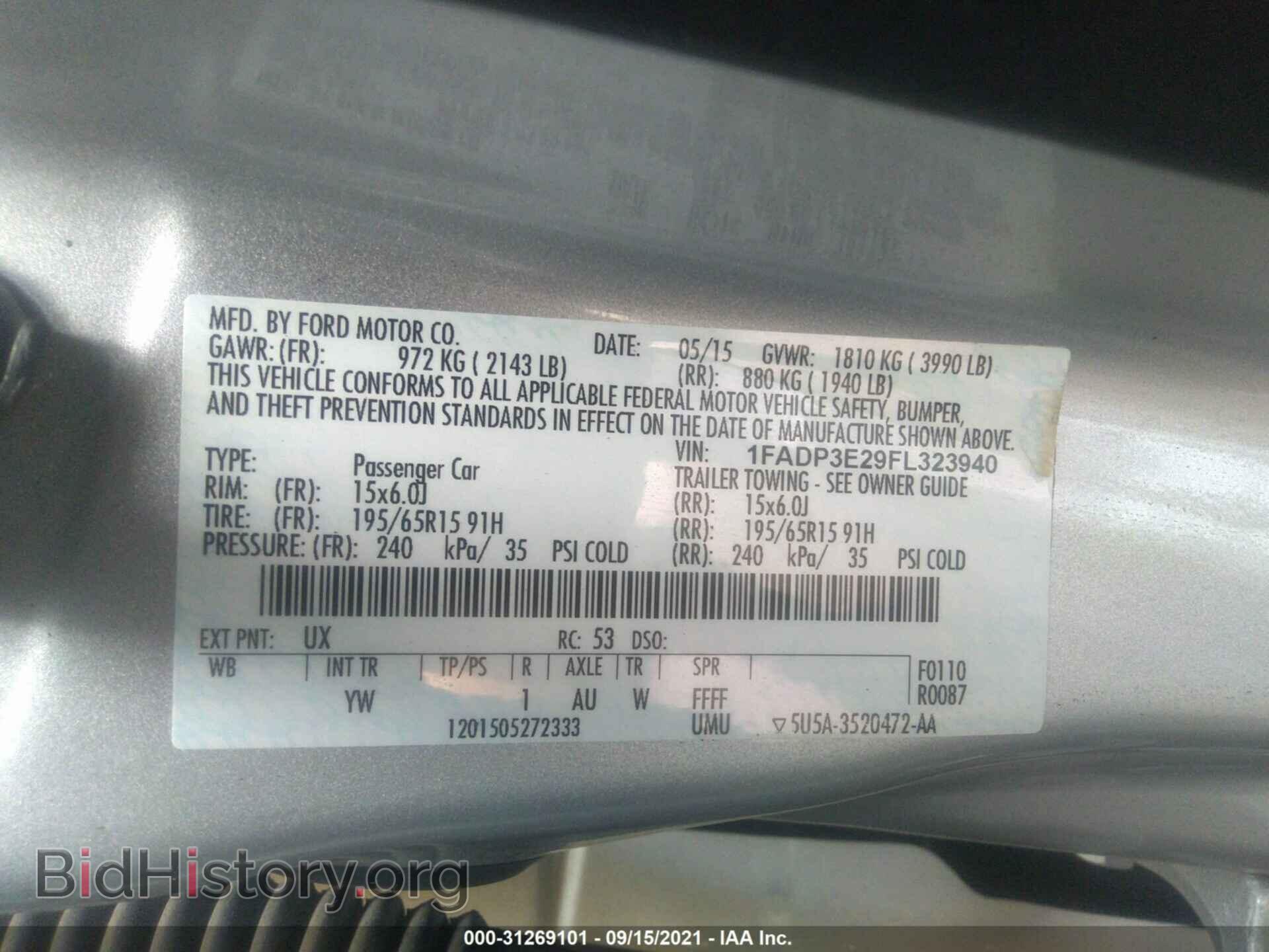 2015 FORD FOCUS - VIN: 1FADP3E29FL323940 - Фото 9