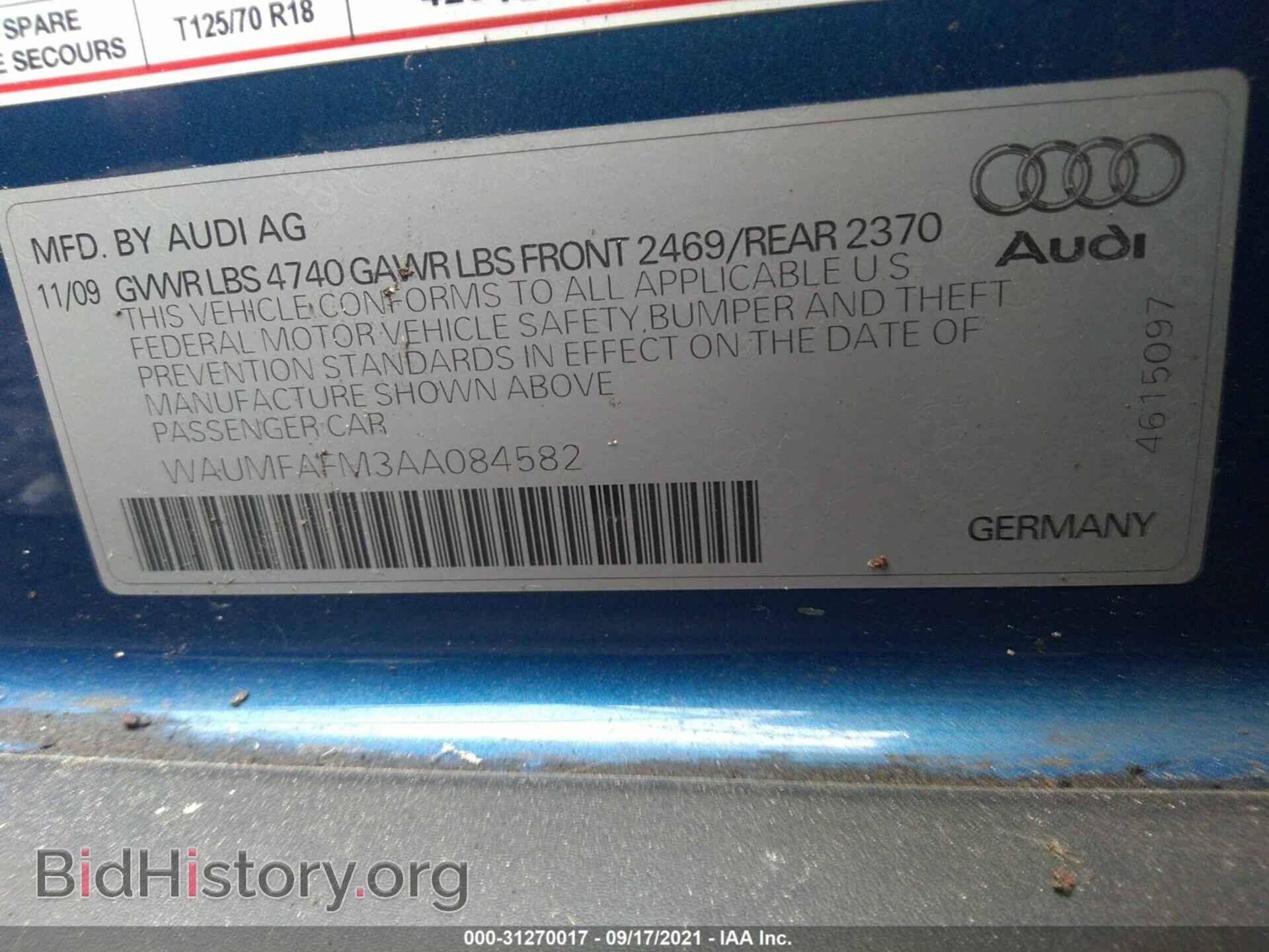 2010 AUDI A3 - VIN: WAUMFAFM3AA084582 - Фото 9