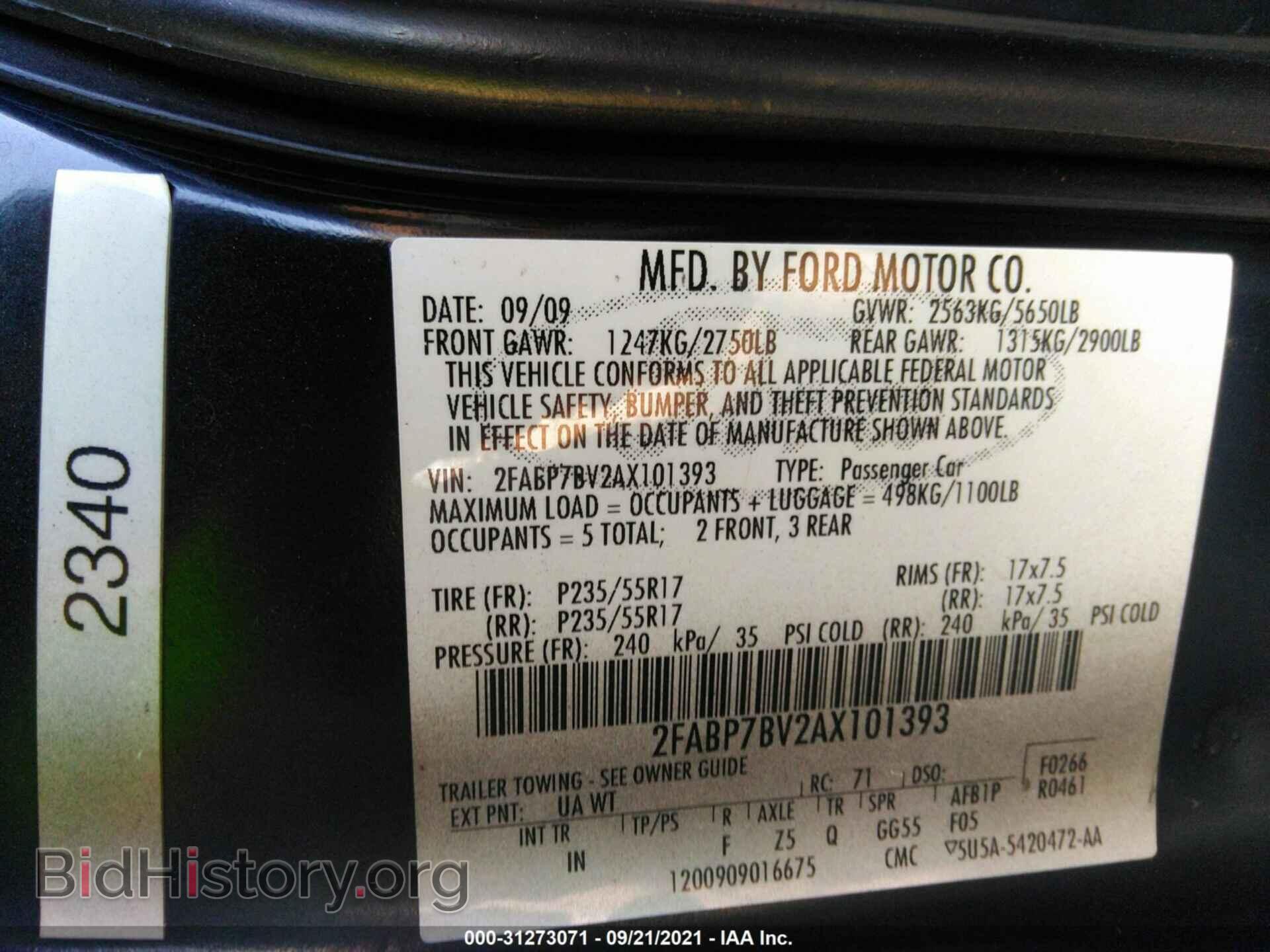 2010 FORD POLICE INTERCEPTOR - VIN: 2FABP7BV2AX101393 - Фото 9