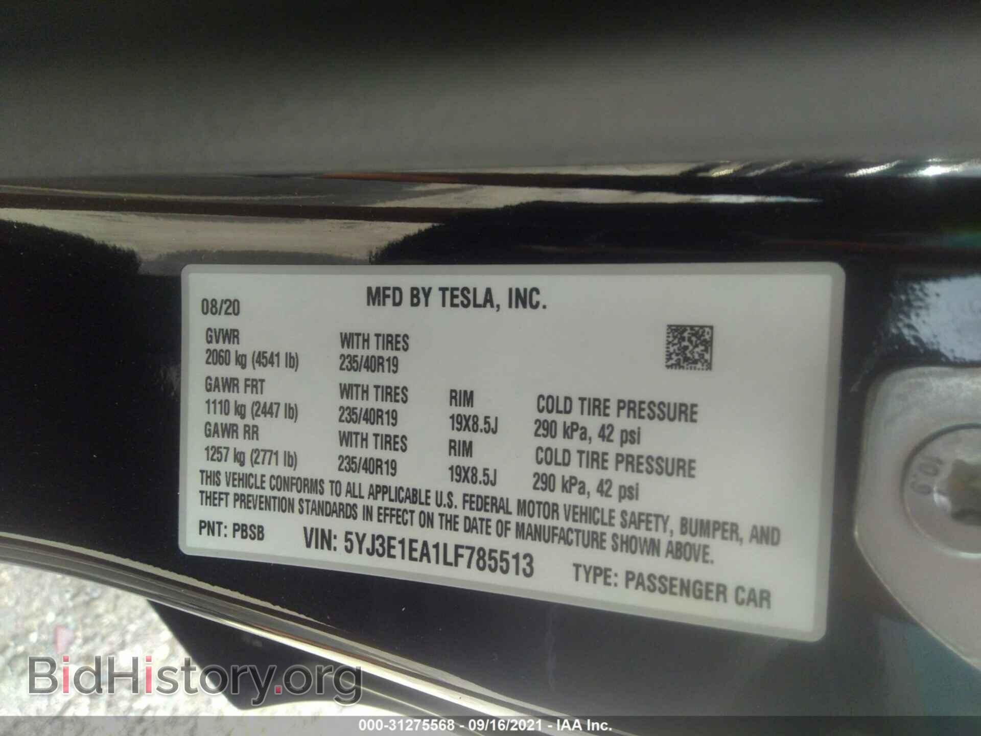 2020 TESLA MODEL 3 - VIN: 5YJ3E1EA1LF785513 - Photo 9