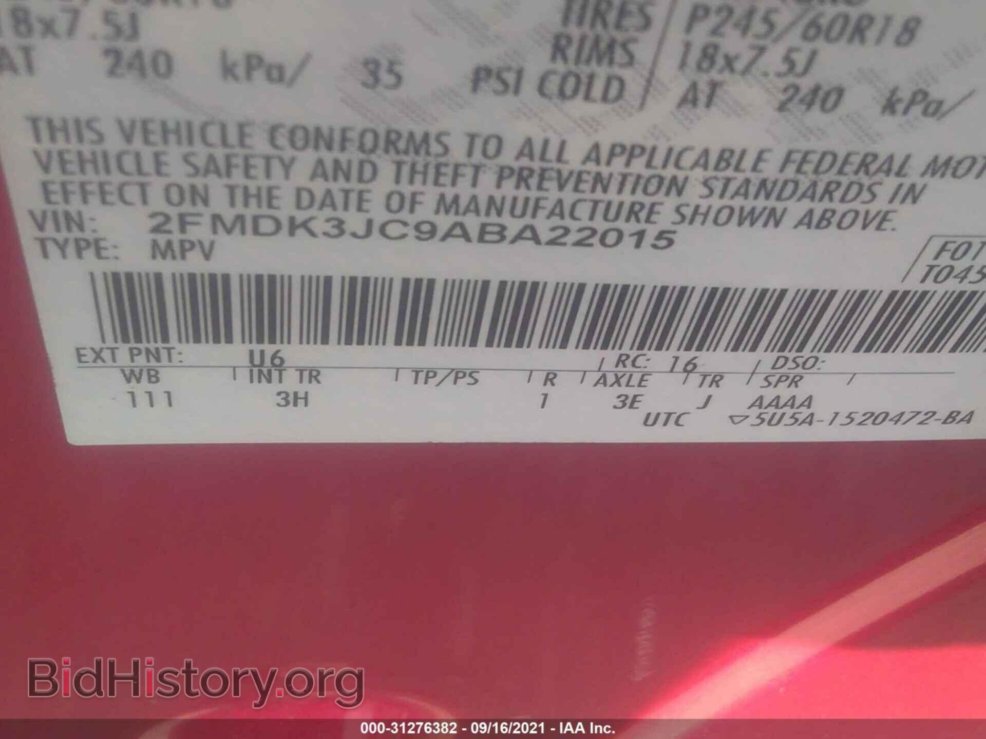 2010 FORD EDGE - VIN: 2FMDK3JC9ABA22015 - Photo 9