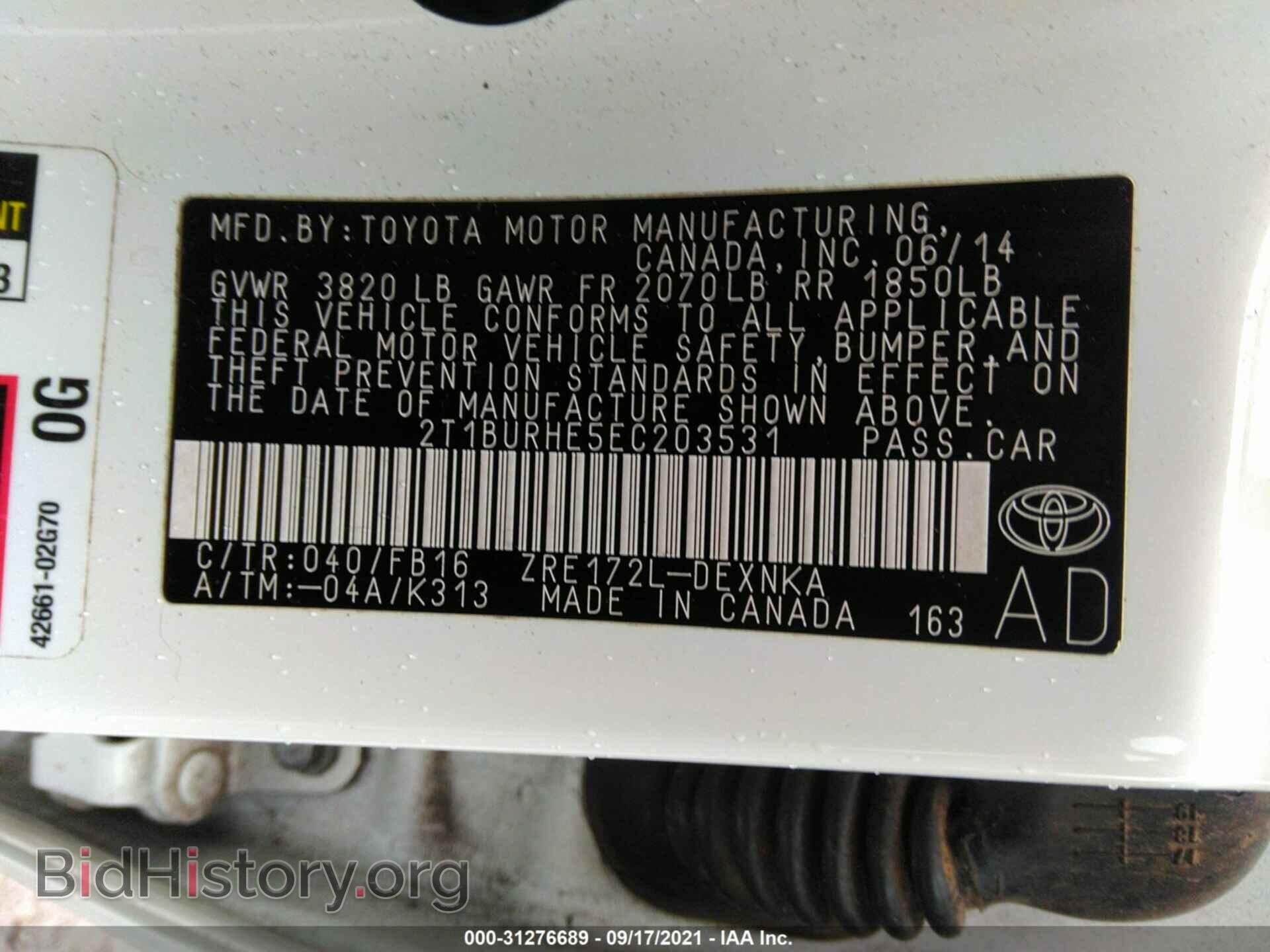 2014 TOYOTA COROLLA - VIN: 2T1BURHE5EC203531 - Photo 9