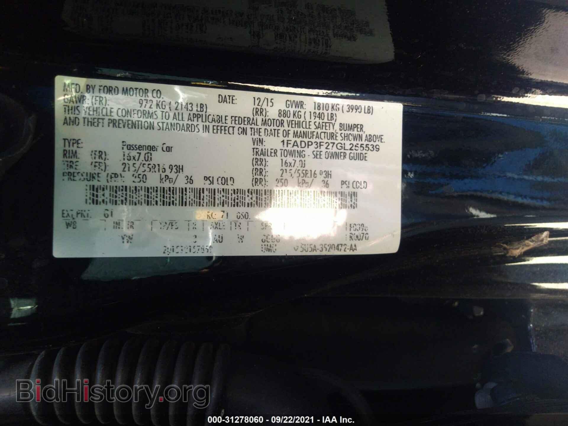 2016 FORD FOCUS - VIN: 1FADP3F27GL255539 - Фото 9