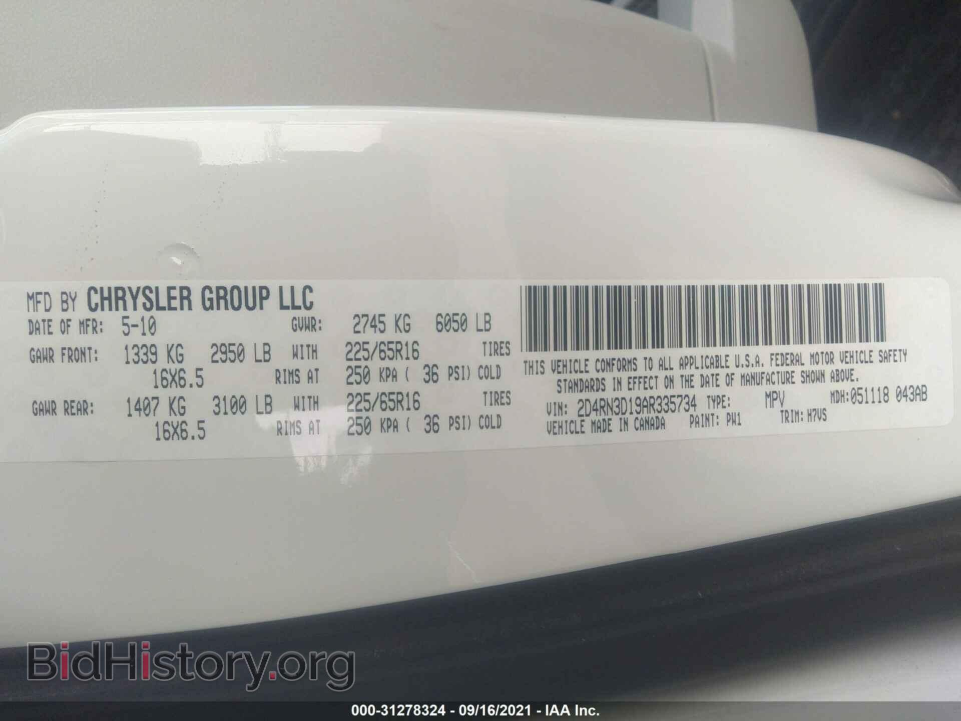 2010 DODGE GRAND CARAVAN - VIN: 2D4RN3D19AR335734 - Фото 9
