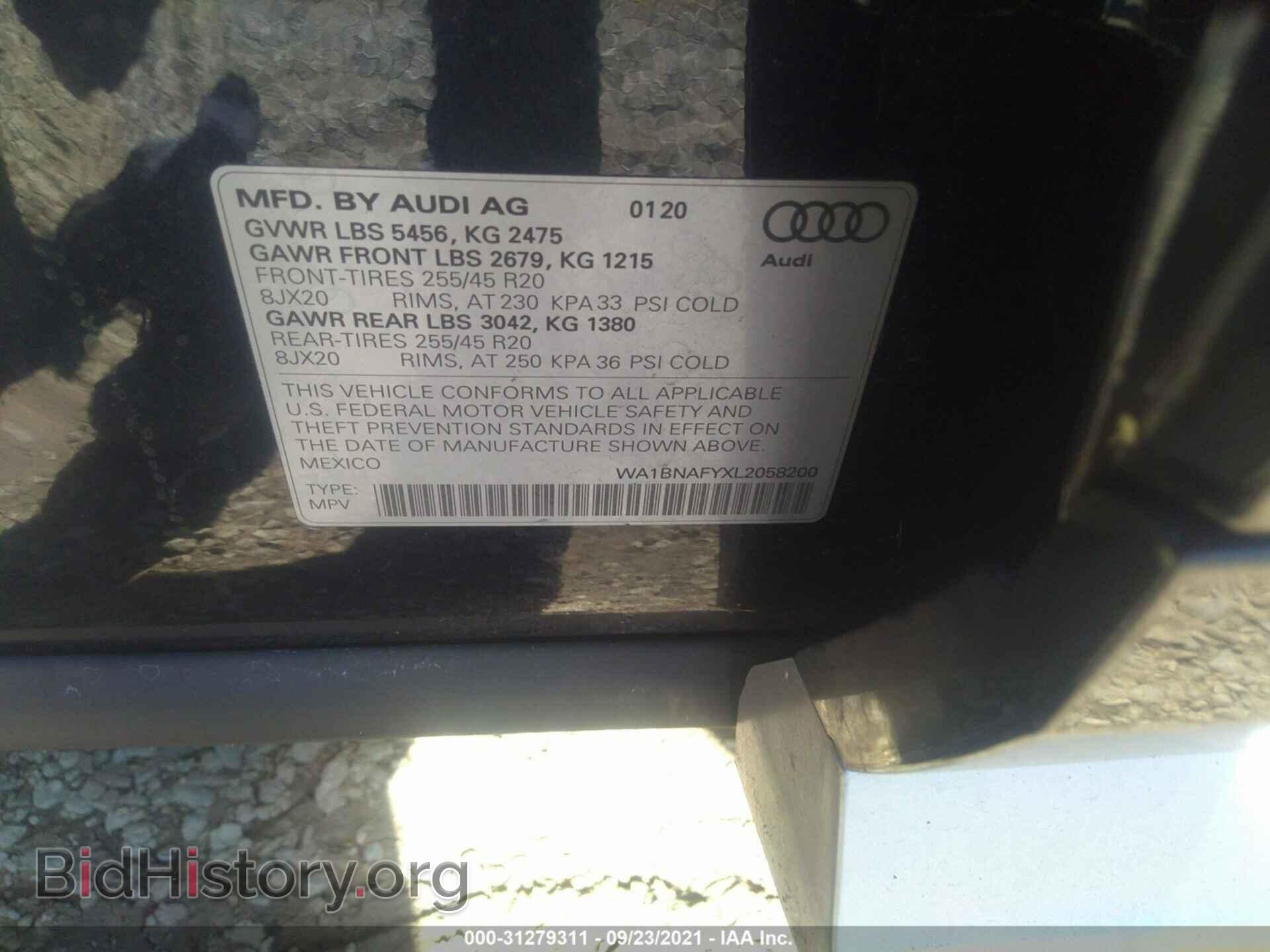2020 AUDI Q5 - VIN: WA1BNAFYXL2058200 - Фото 9