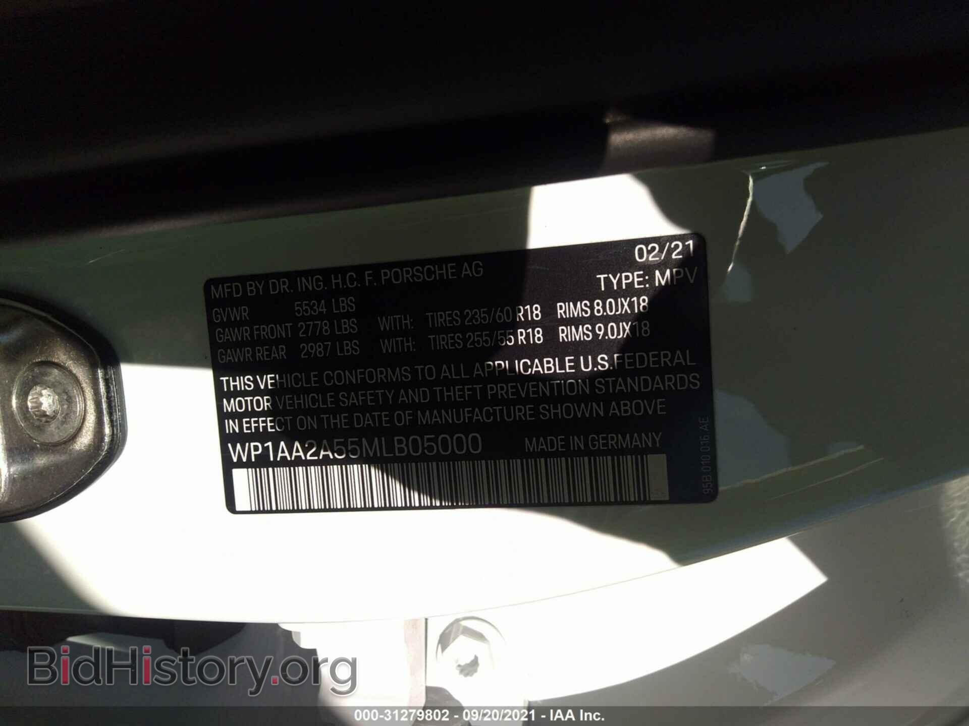 2021 PORSCHE MACAN - VIN: WP1AA2A55MLB05000 - Photo 9
