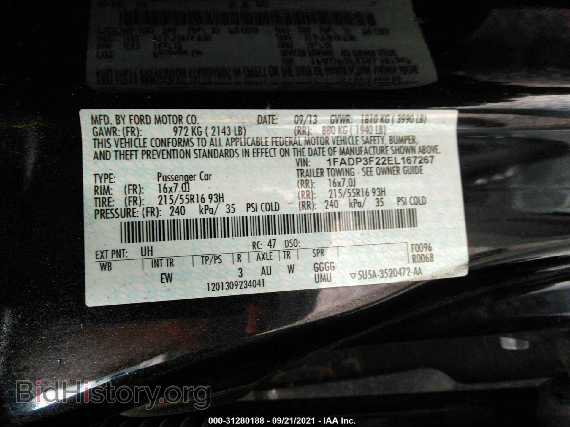 2014 FORD FOCUS - VIN: 1FADP3F22EL167267 - Photo 9