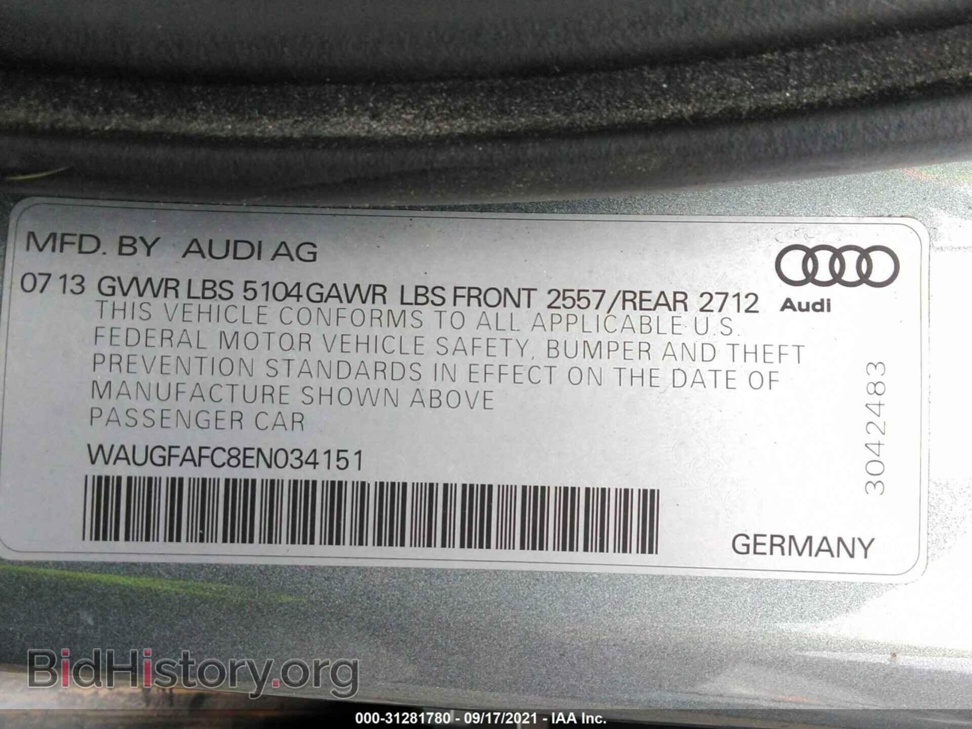 2014 AUDI A6 - VIN: WAUGFAFC8EN034151 - Photo 8