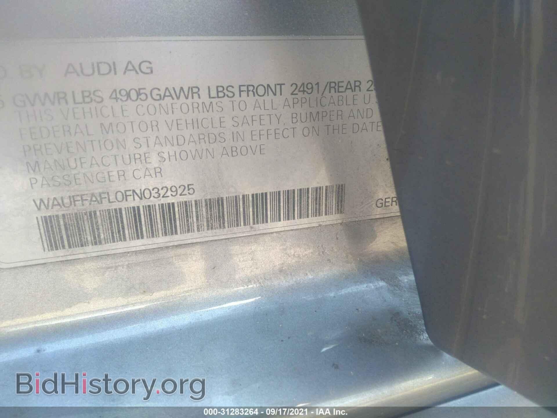2015 AUDI A4 - VIN: WAUFFAFL0FN032925 - Фото 9