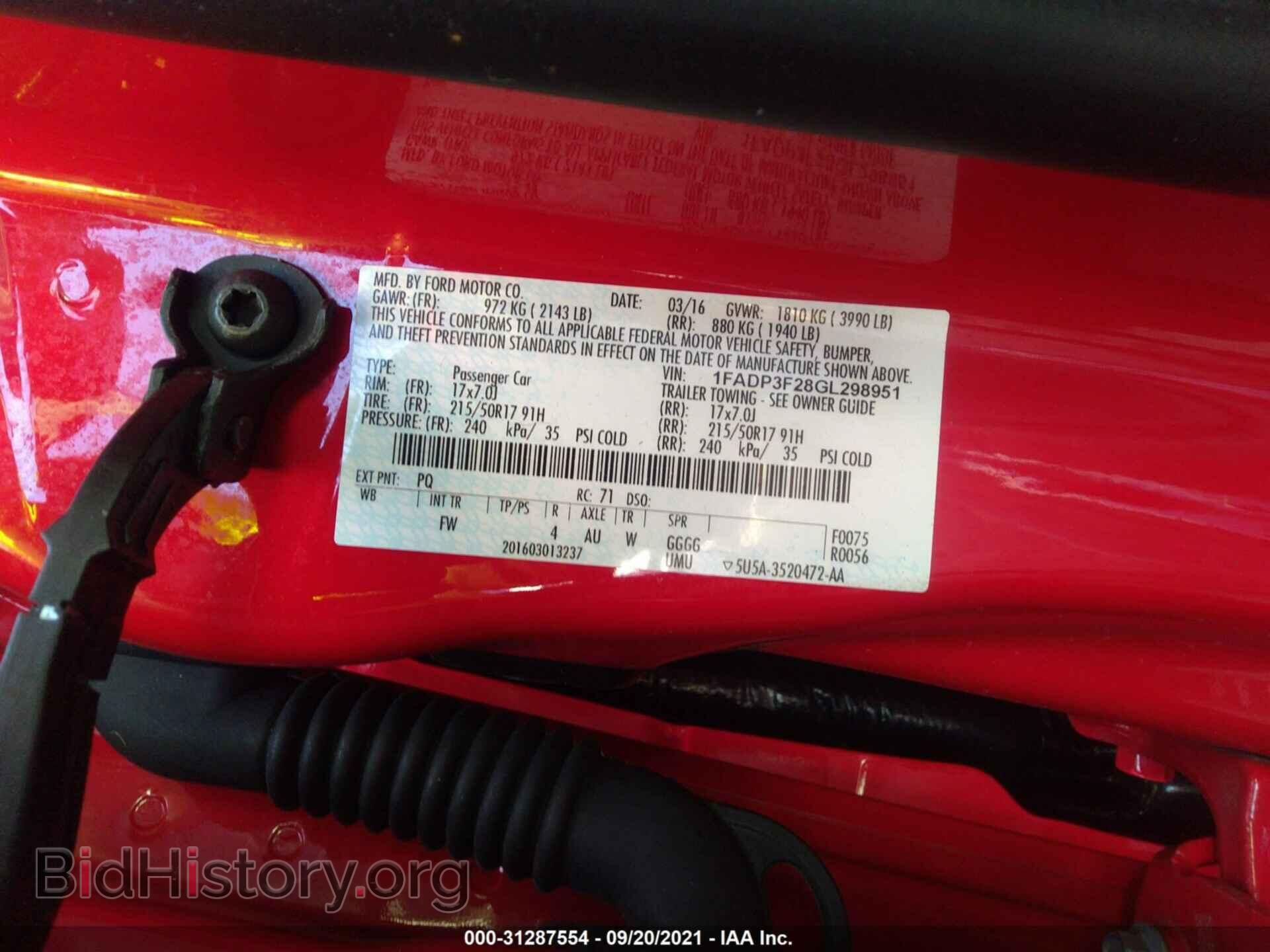 2016 FORD FOCUS - VIN: 1FADP3F28GL298951 - Фото 9