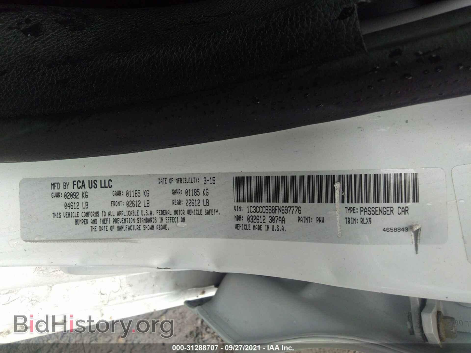 2015 CHRYSLER 200 - VIN: 1C3CCCBB8FN697776 - Фото 9