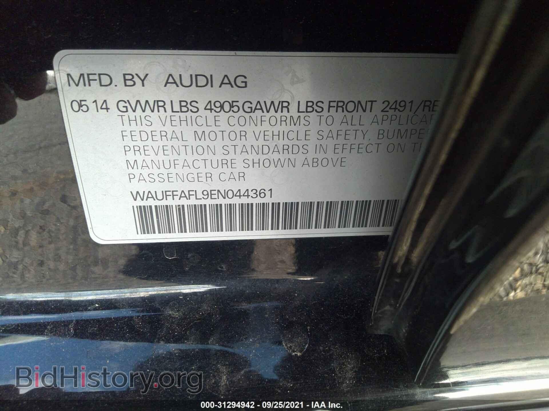 2014 AUDI A4 - VIN: WAUFFAFL9EN044361 - Фото 9