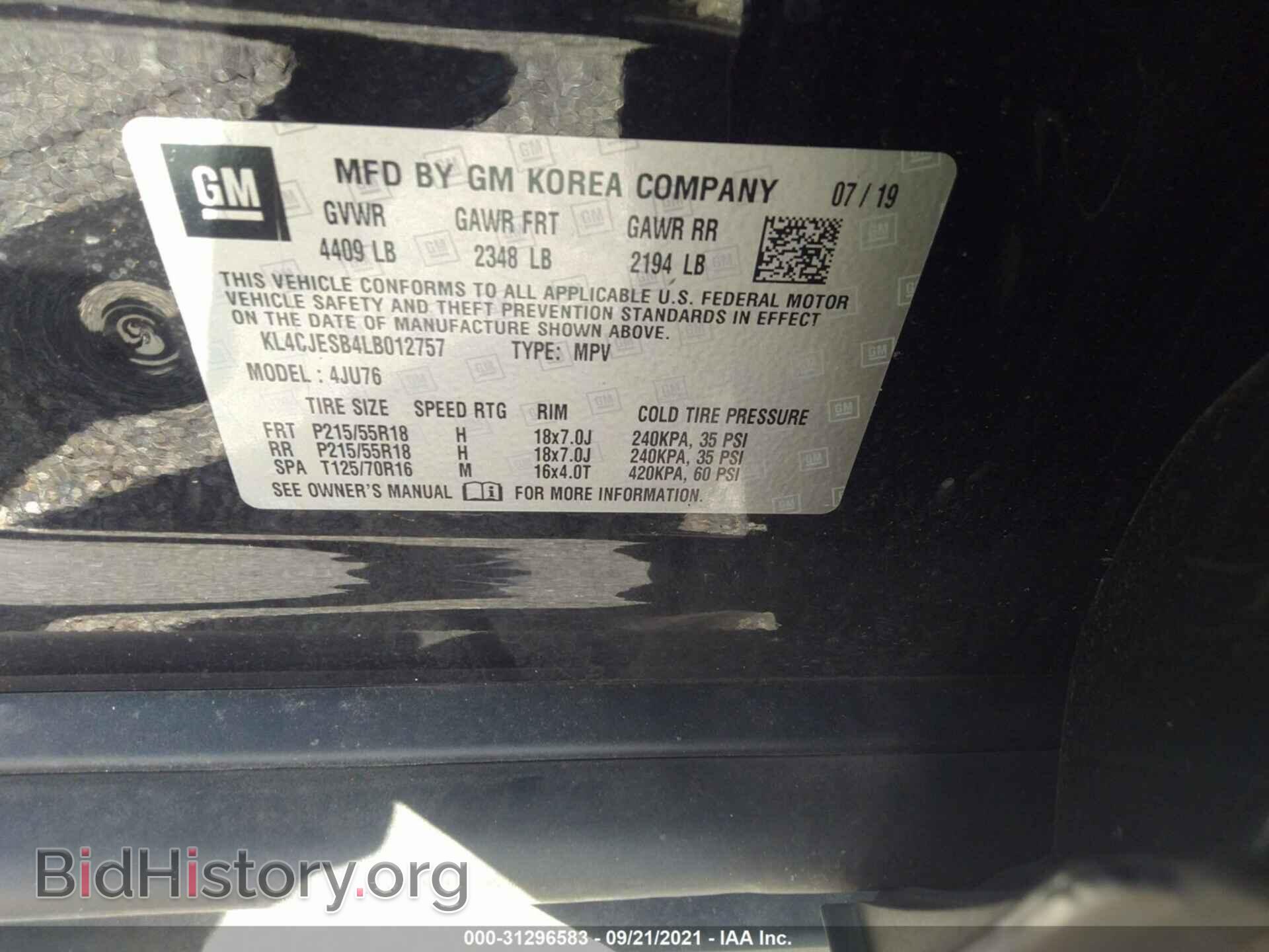 2020 BUICK ENCORE - VIN: KL4CJESB4LB012757 - Photo 9