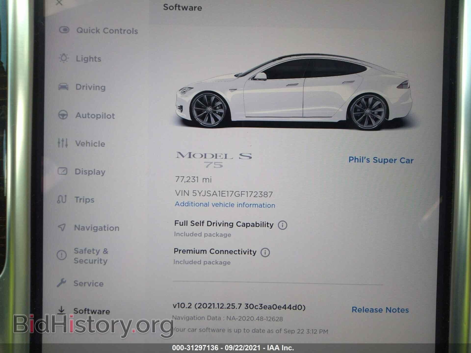 2016 TESLA MODEL S - VIN: 5YJSA1E17GF172387 - Фото 7