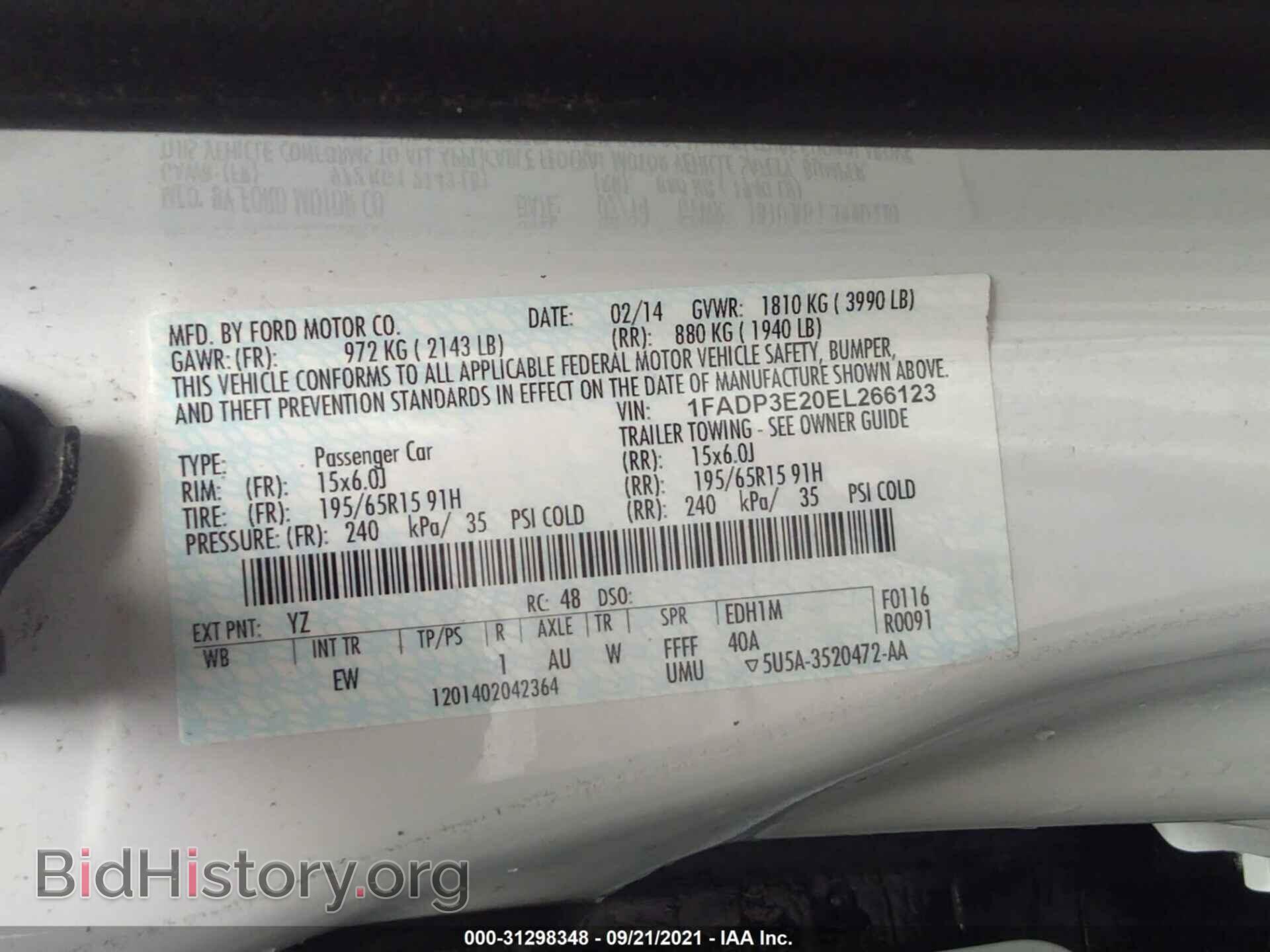 2014 FORD FOCUS - VIN: 1FADP3E20EL266123 - Photo 9
