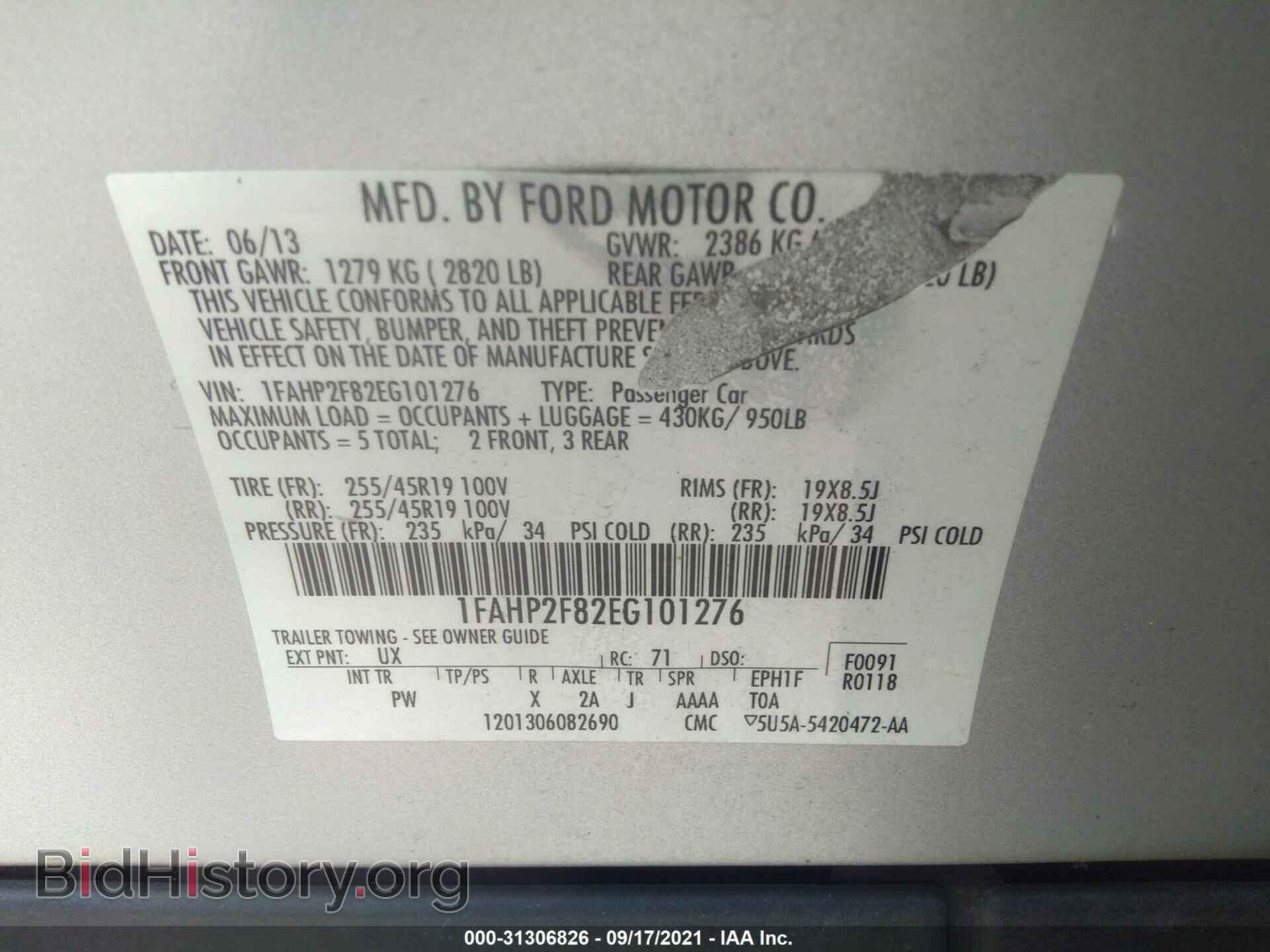 2014 FORD TAURUS - VIN: 1FAHP2F82EG101276 - Photo 9