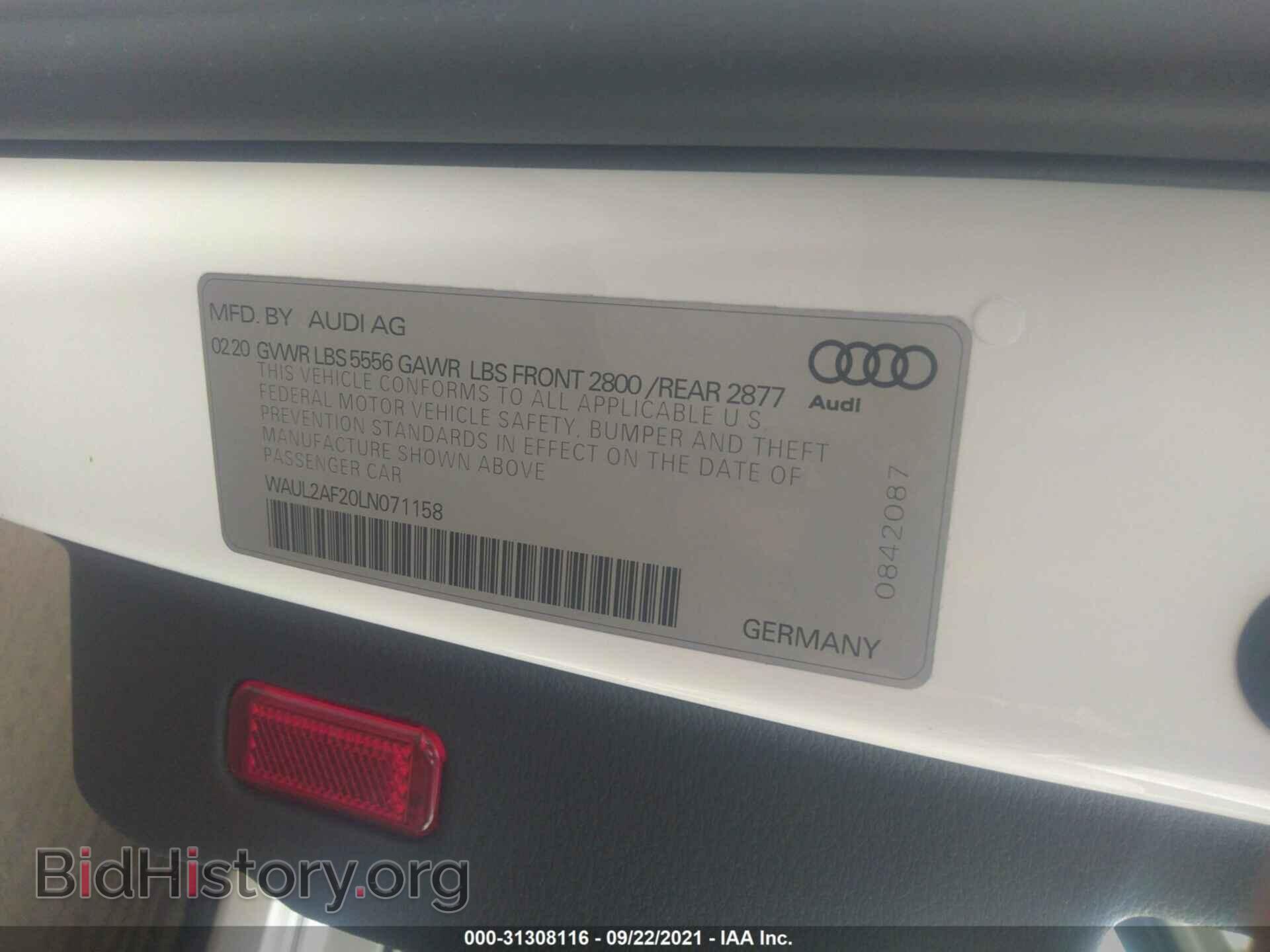 2020 AUDI A6 - VIN: WAUL2AF20LN071158 - Фото 9