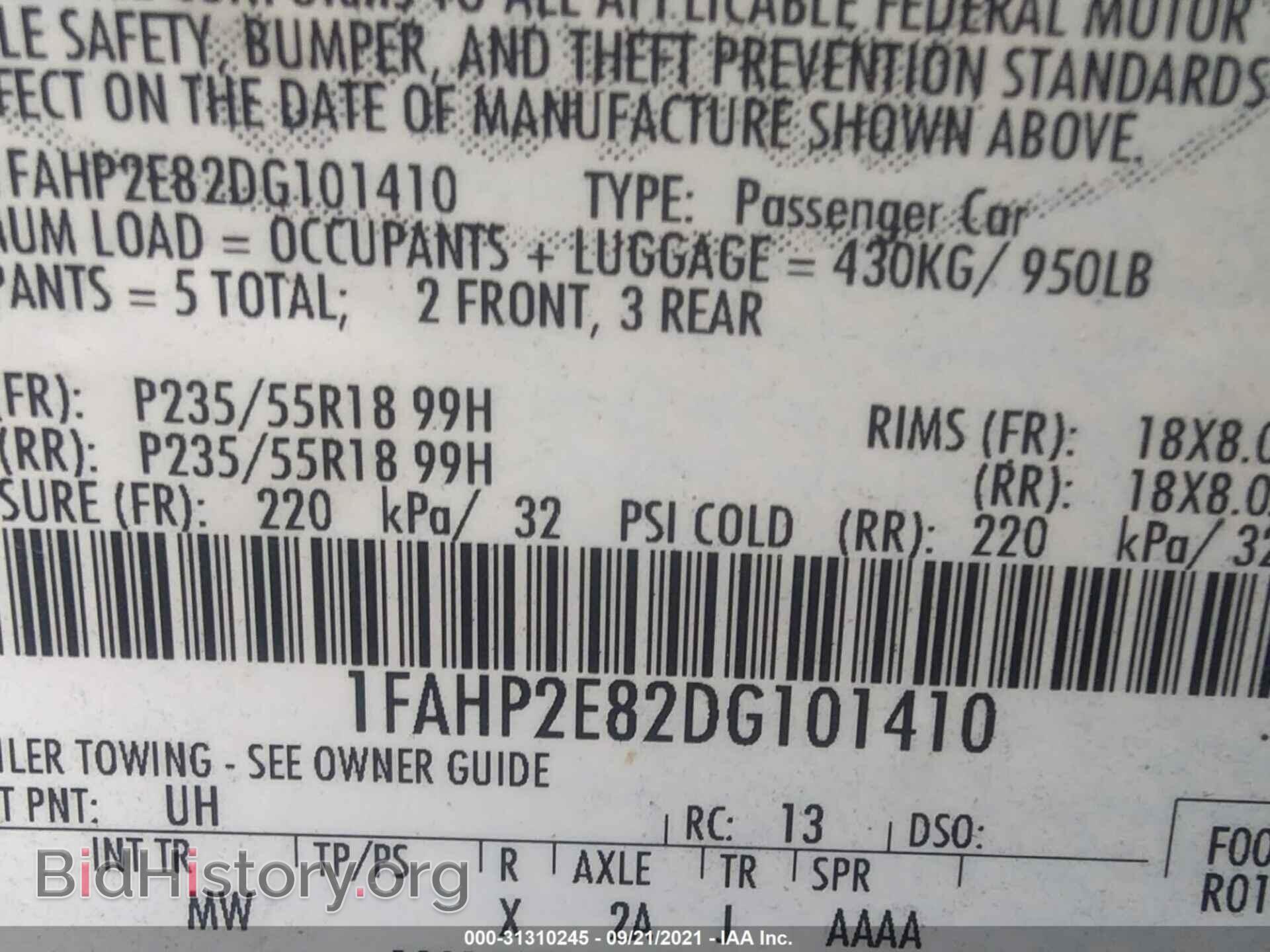 2013 FORD TAURUS - VIN: 1FAHP2E82DG101410 - Photo 9