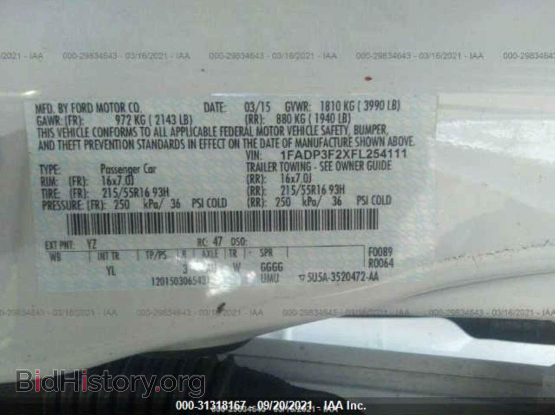 2015 FORD FOCUS - VIN: 1FADP3F2XFL254111 - Фото 9