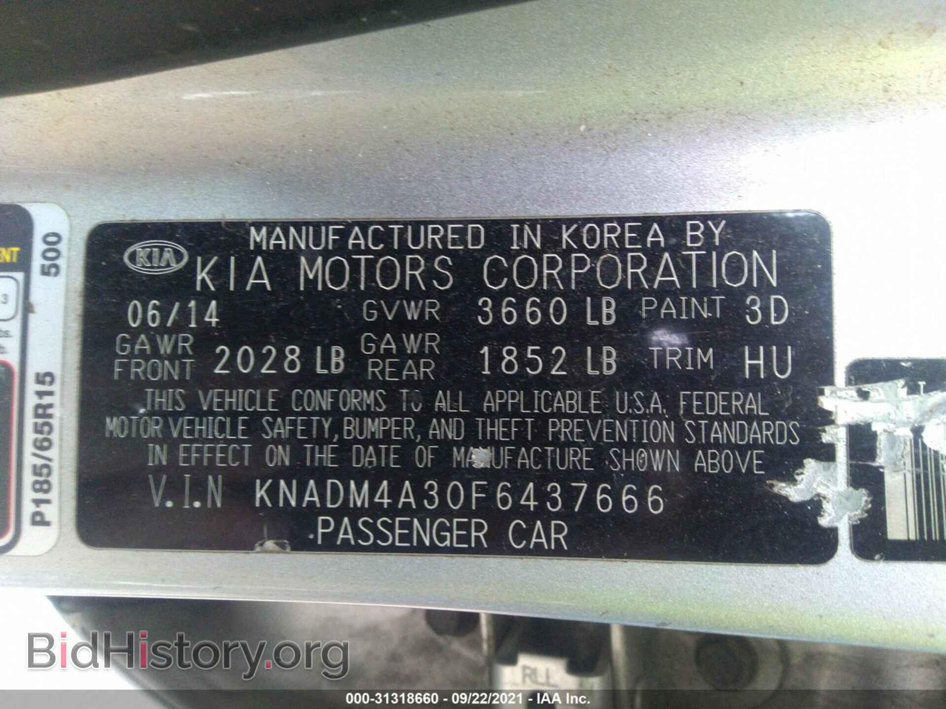 2015 KIA RIO - VIN: KNADM4A30F6437666 - Фото 9