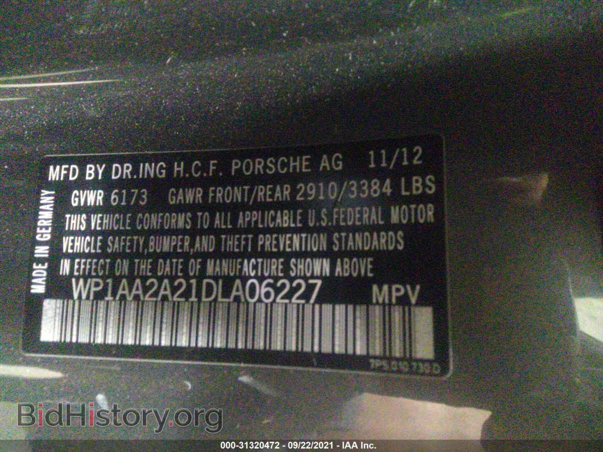 2013 PORSCHE CAYENNE - VIN: WP1AA2A21DLA06227 - Фото 9