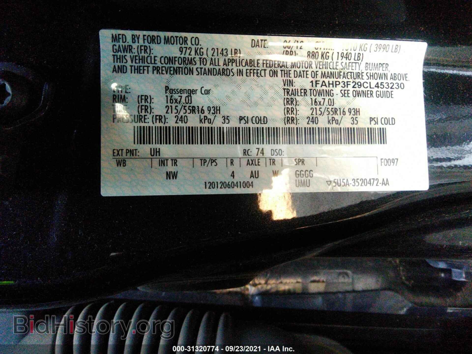 2012 FORD FOCUS - VIN: 1FAHP3F29CL453230 - Фото 9