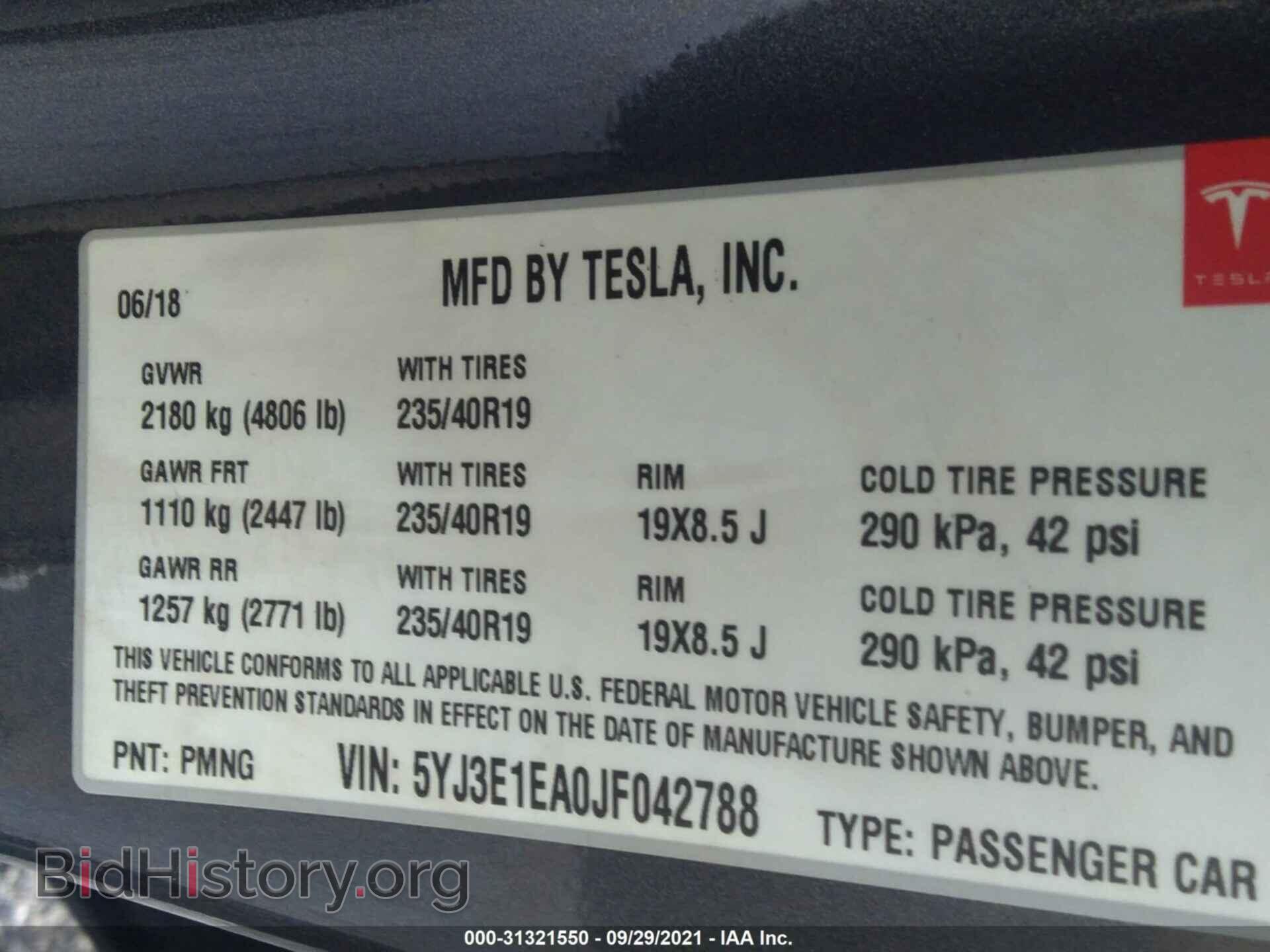 2018 TESLA MODEL 3 - VIN: 5YJ3E1EA0JF042788 - Photo 9