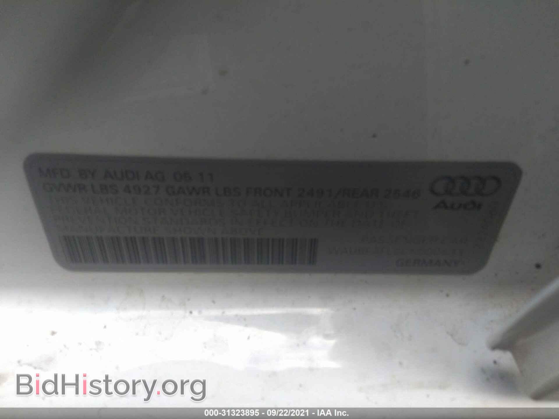 2012 AUDI A4 - VIN: WAUBFAFL0CN000633 - Фото 9
