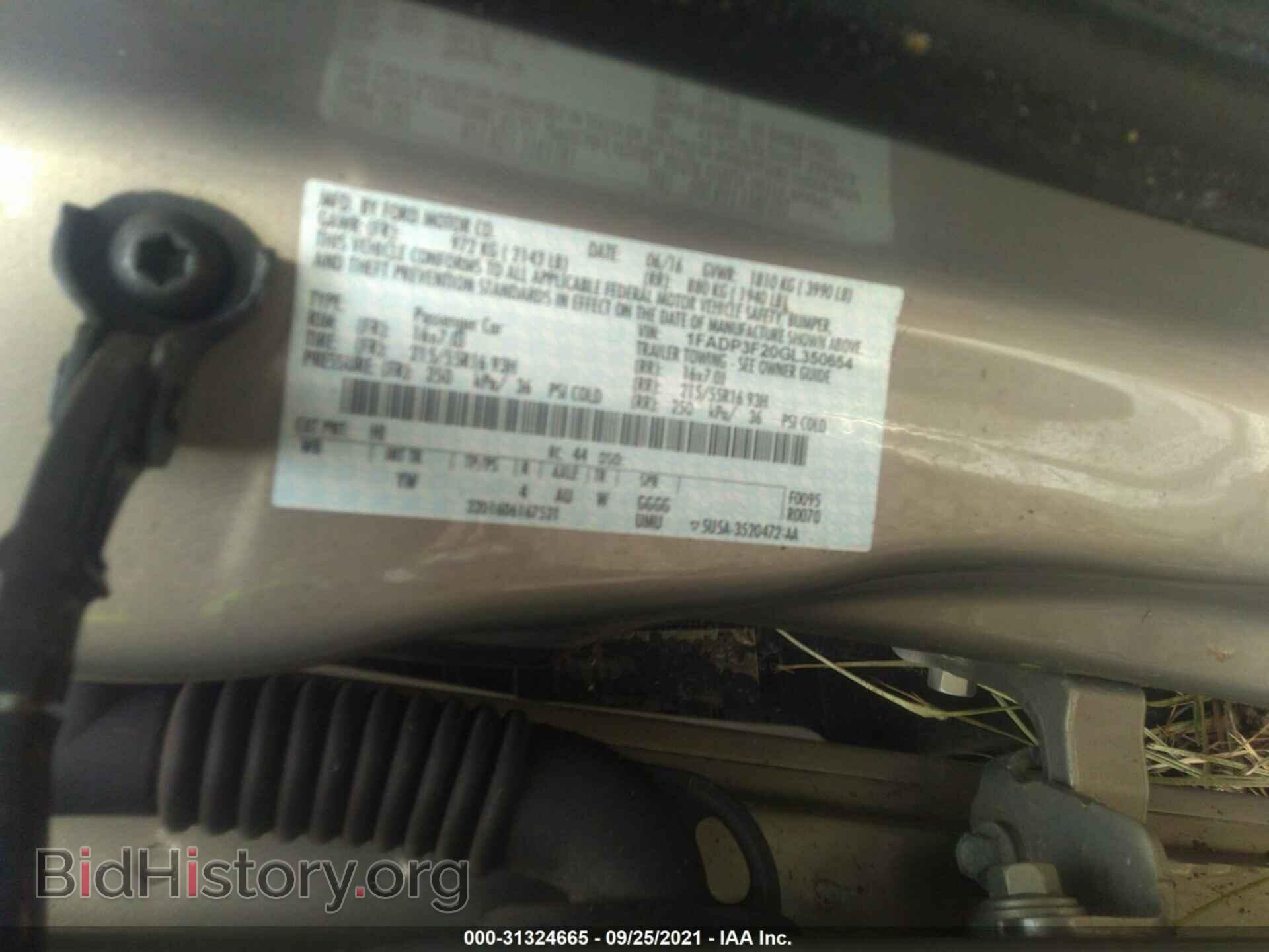 2016 FORD FOCUS - VIN: 1FADP3F20GL350654 - Фото 9