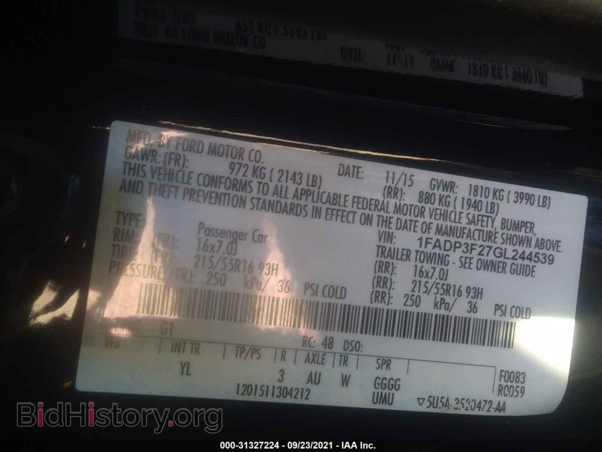 2016 FORD FOCUS - VIN: 1FADP3F27GL244539 - Photo 9