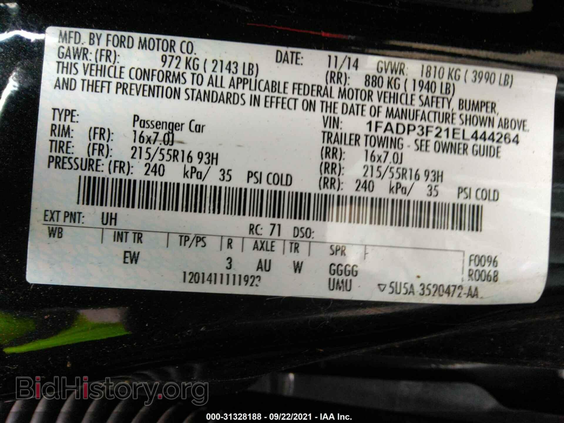 2014 FORD FOCUS - VIN: 1FADP3F21EL444264 - Photo 9