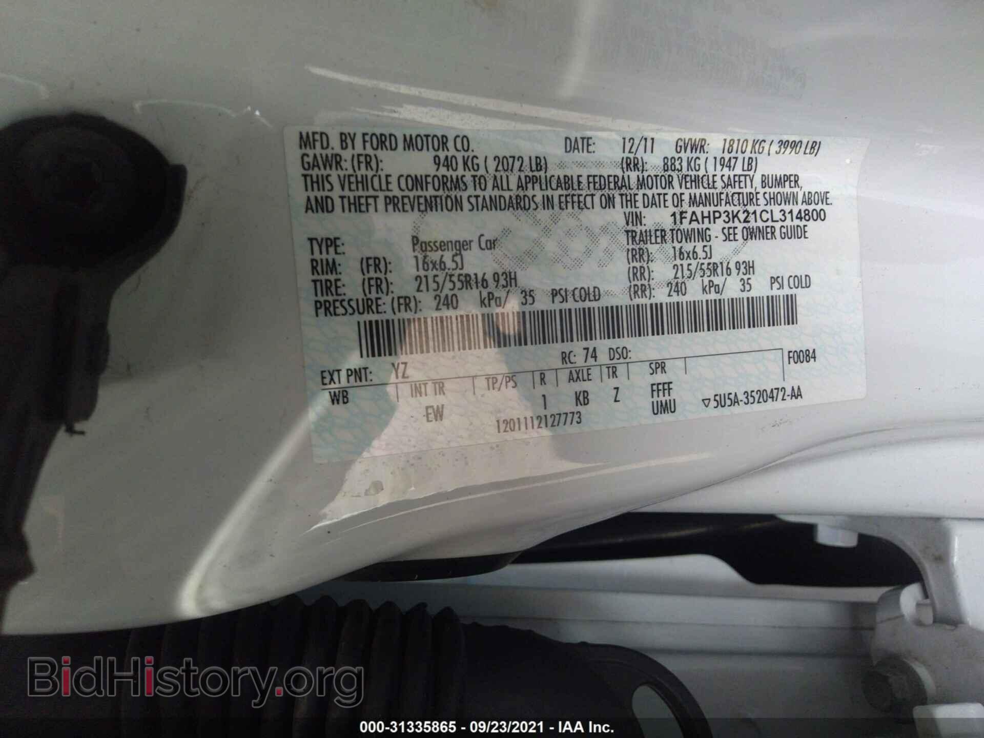 2012 FORD FOCUS - VIN: 1FAHP3K21CL314800 - Photo 9