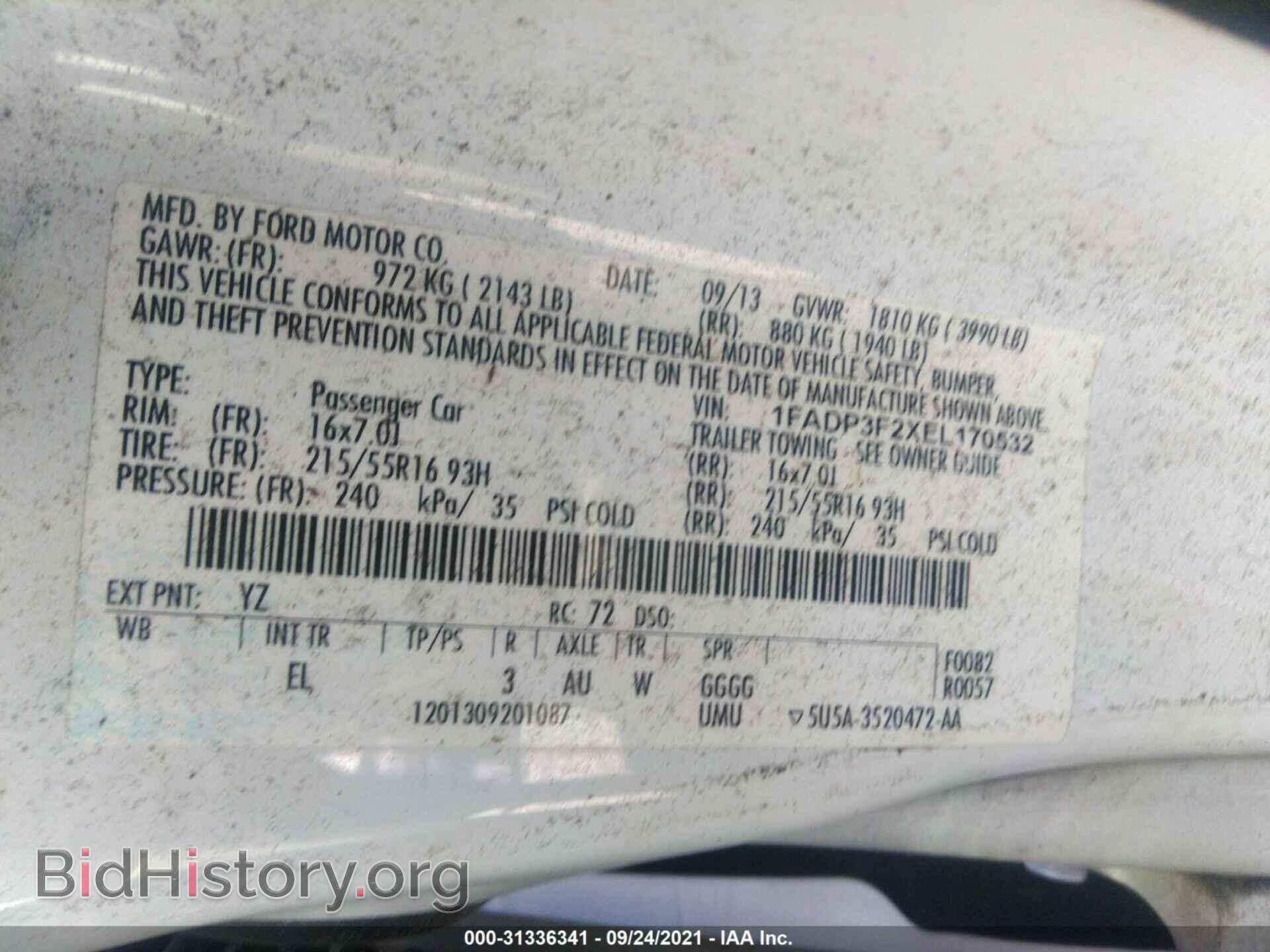 2014 FORD FOCUS - VIN: 1FADP3F2XEL170532 - Фото 9