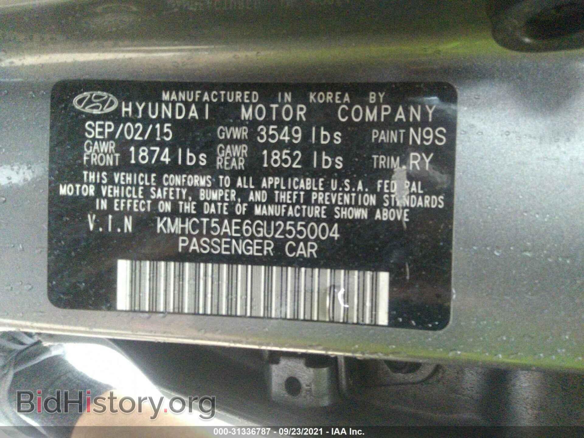 2016 HYUNDAI ACCENT - VIN: KMHCT5AE6GU255004 - Фото 9