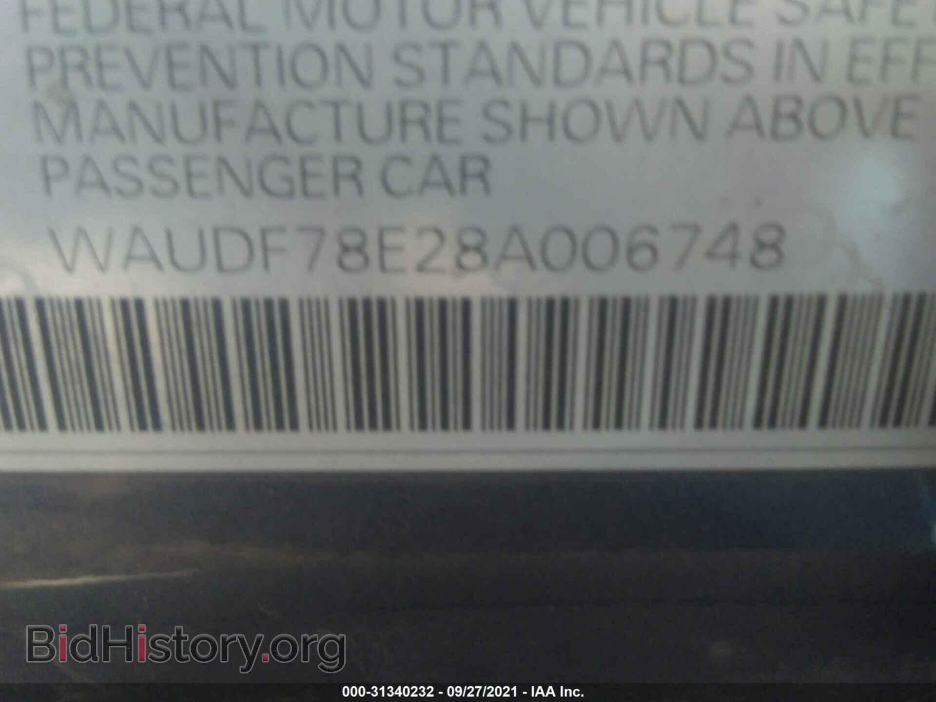 2008 AUDI A4 - VIN: WAUDF78E28A006748 - Фото 9
