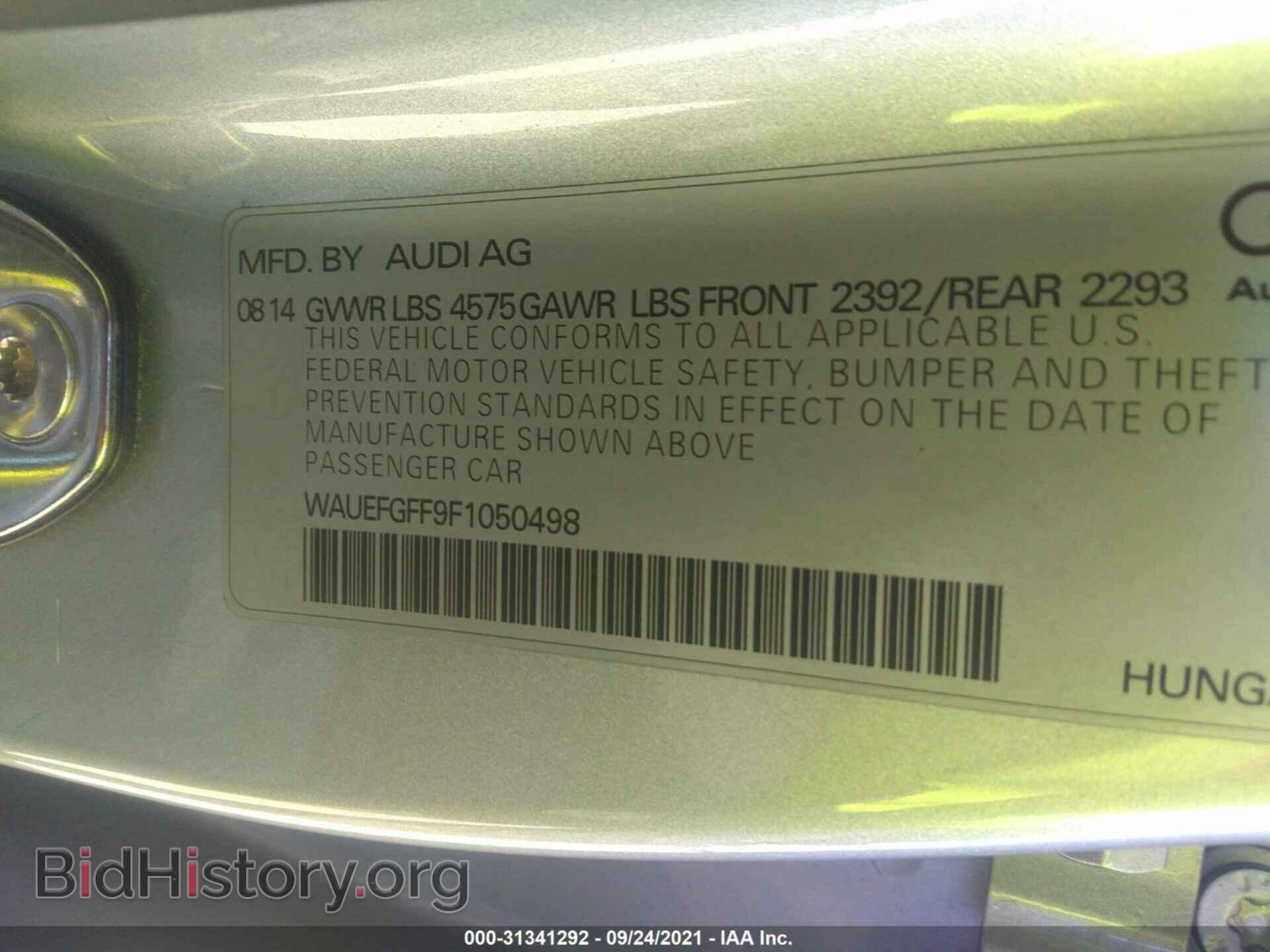 2015 AUDI A3 - VIN: WAUEFGFF9F1050498 - Фото 9