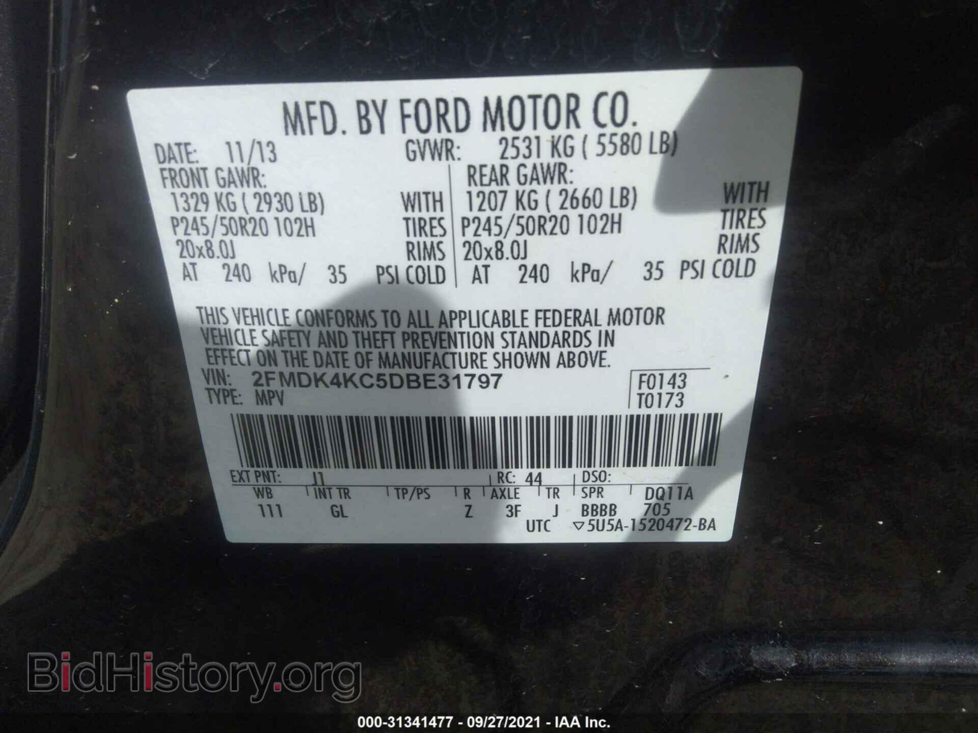 2013 FORD EDGE - VIN: 2FMDK4KC5DBE31797 - Photo 9