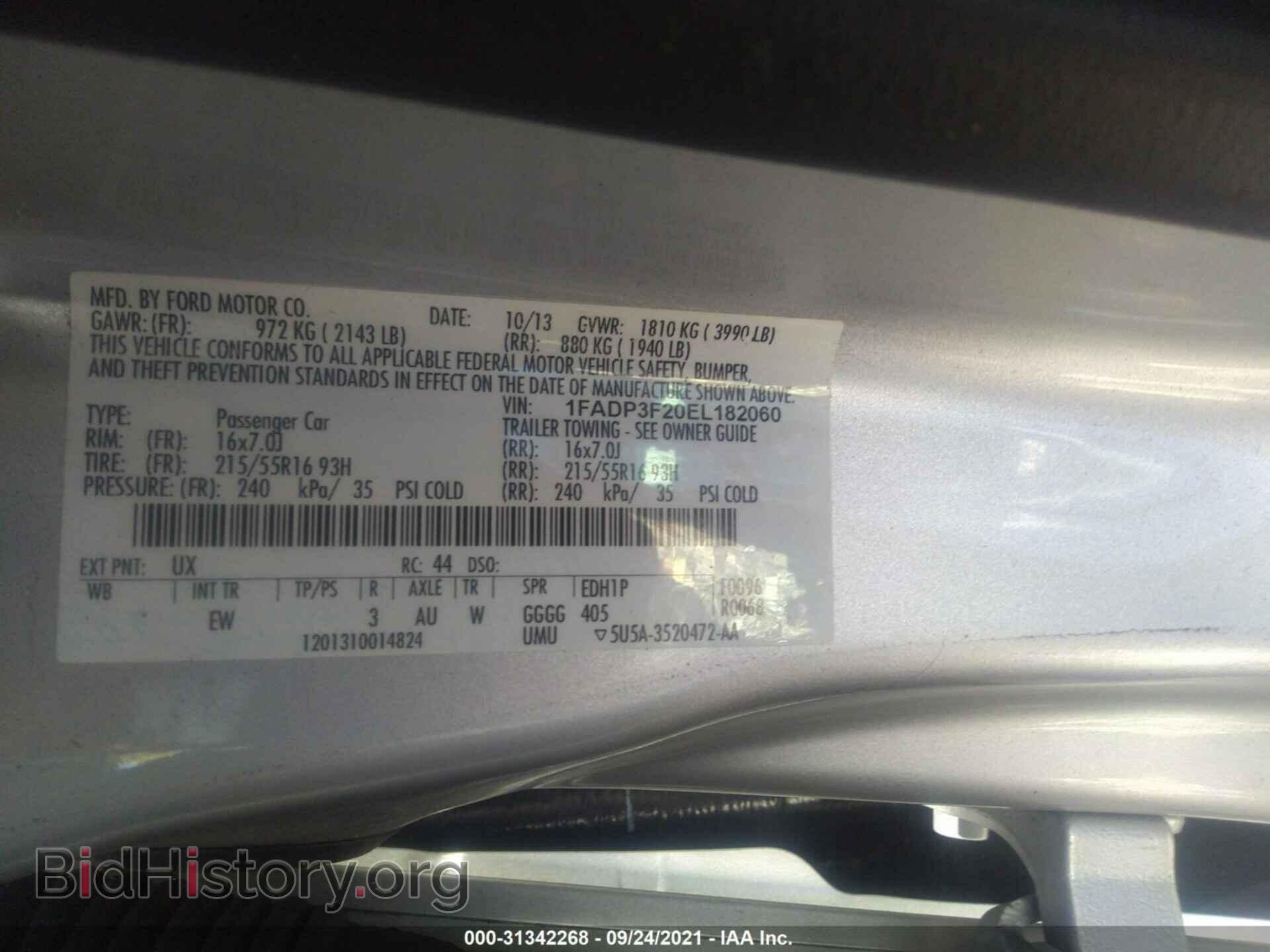 2014 FORD FOCUS - VIN: 1FADP3F20EL182060 - Фото 9