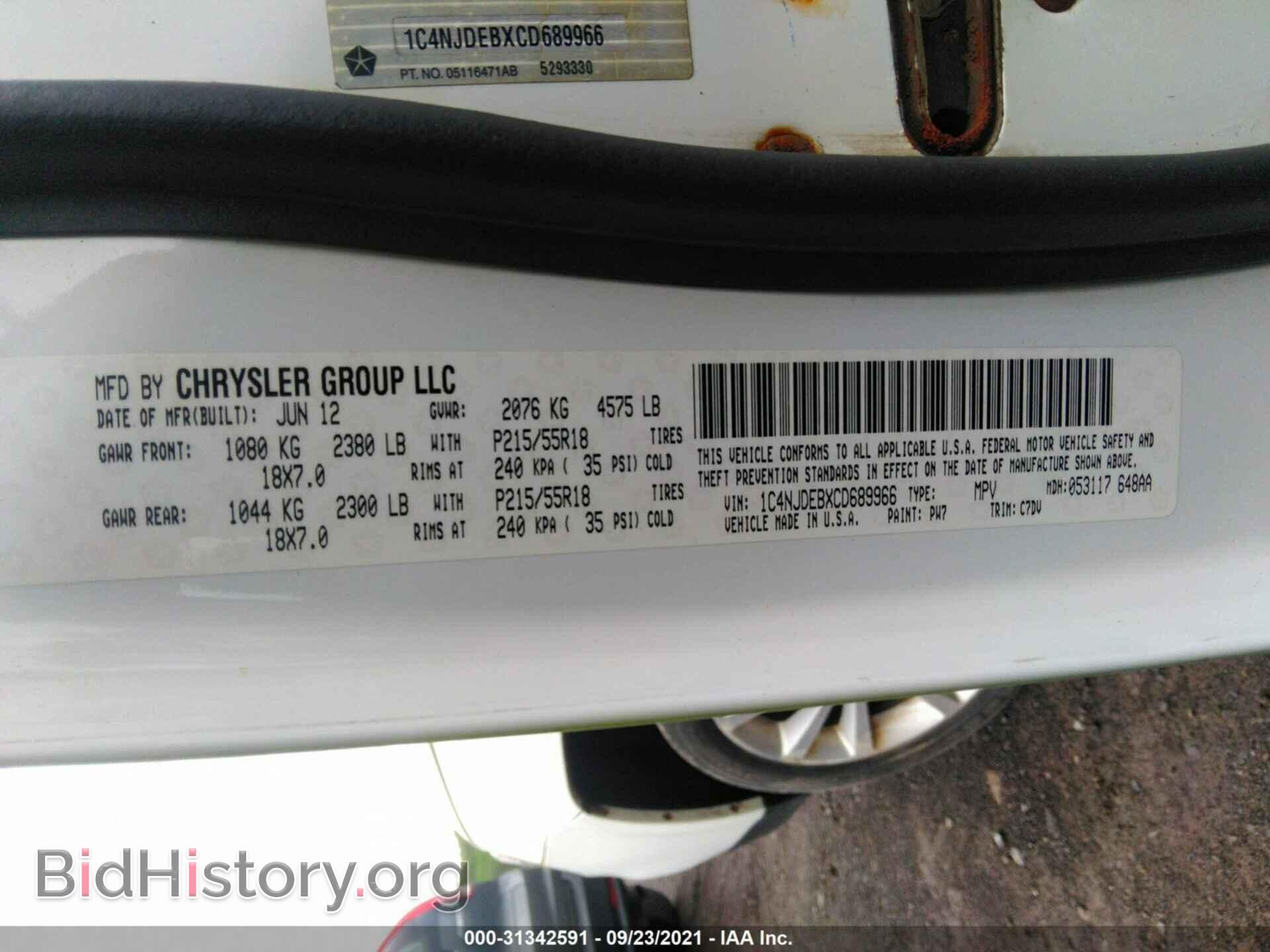 2012 JEEP COMPASS - VIN: 1C4NJDEBXCD689966 - Photo 9