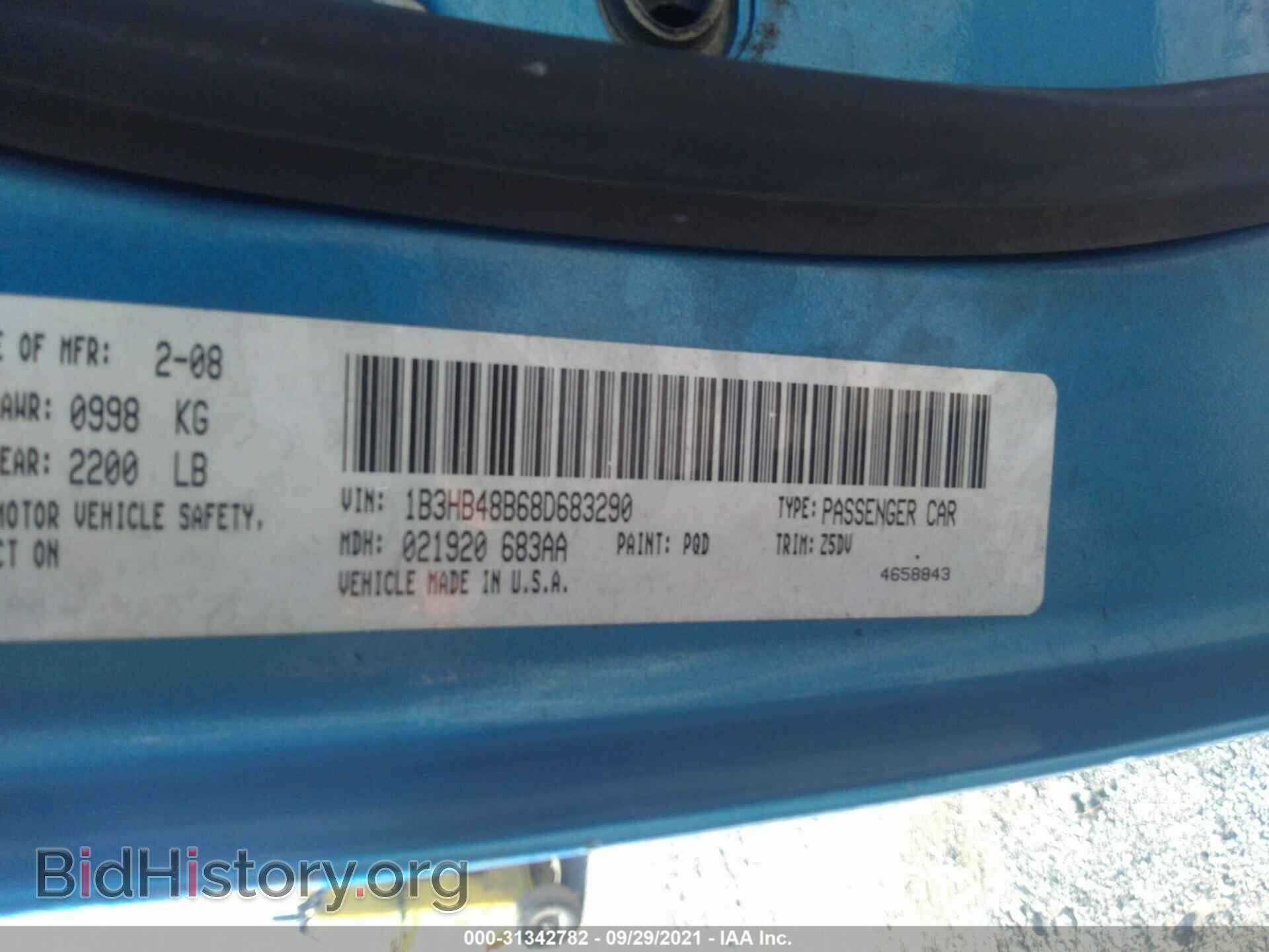 2008 DODGE CALIBER - VIN: 1B3HB48B68D683290 - Photo 9